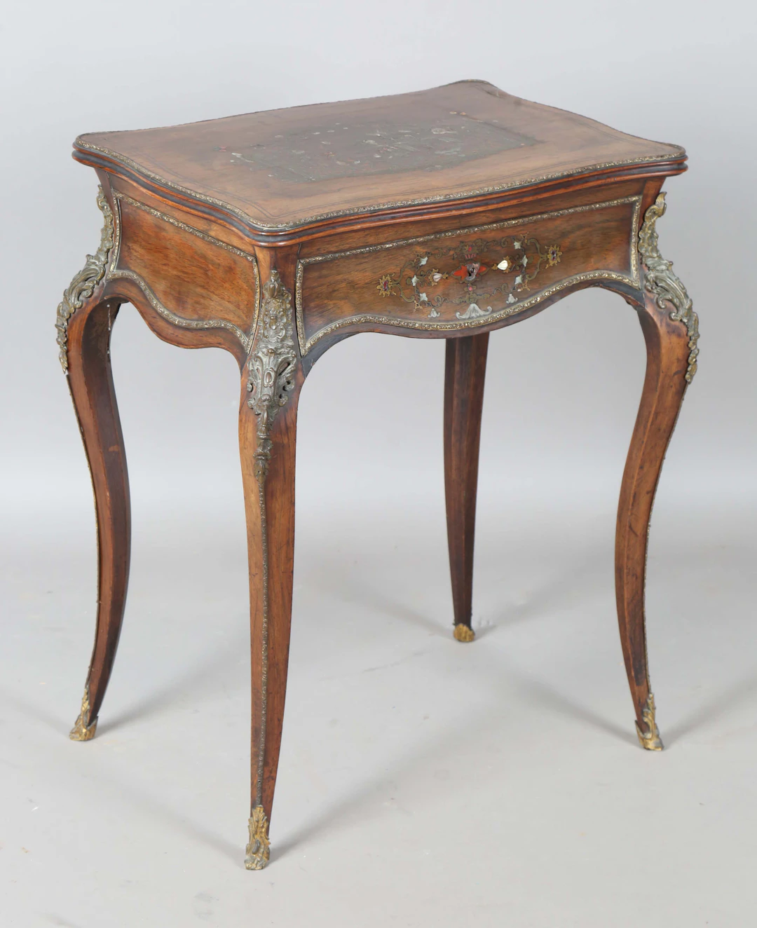 A mid-19th century French rosewood 'poudreuse' dressing table, finely