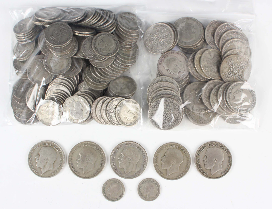 A large collection of British silver nickel coinage, including half-crowns