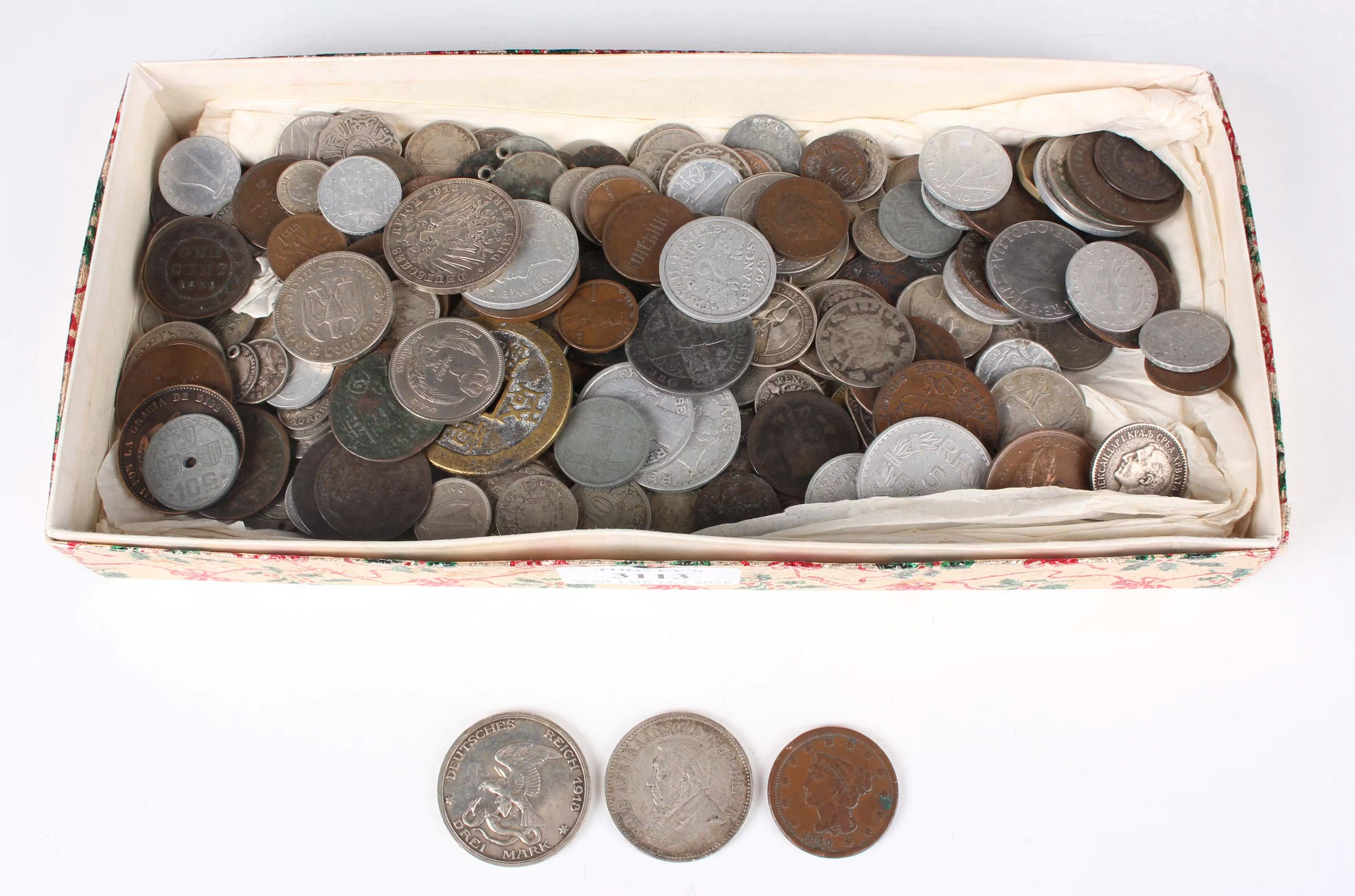 A large collection of mixed European and world coinage, including