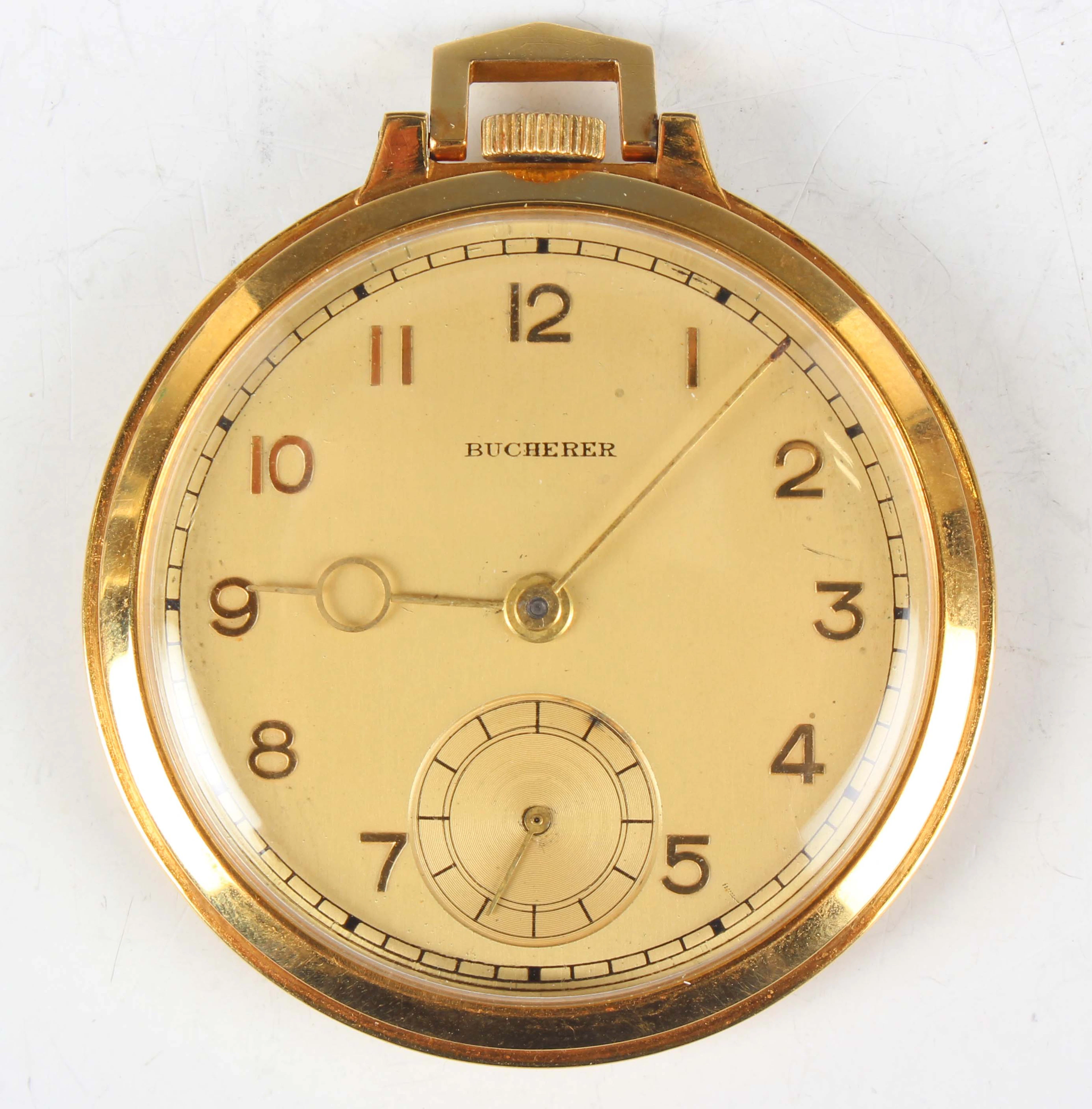 A Bucherer 18ct gold cased keyless wind open-faced gentleman's dress