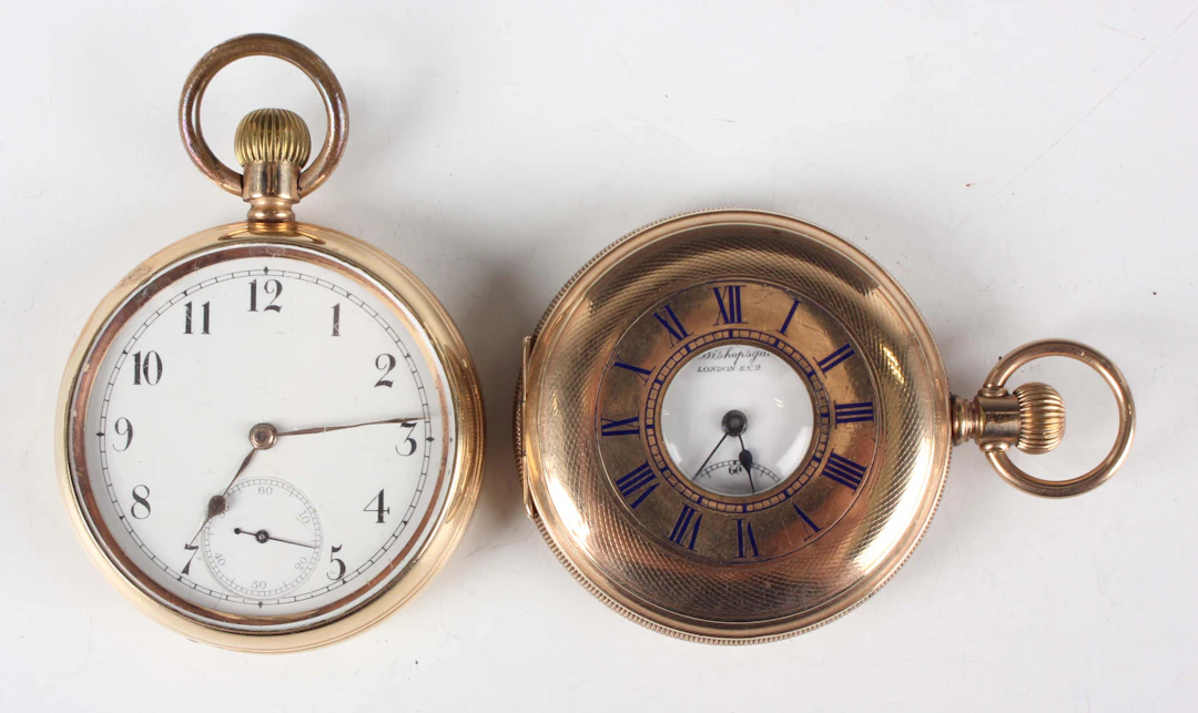 A Winegartens gilt metal half-hunting cased keyless wind gentleman's