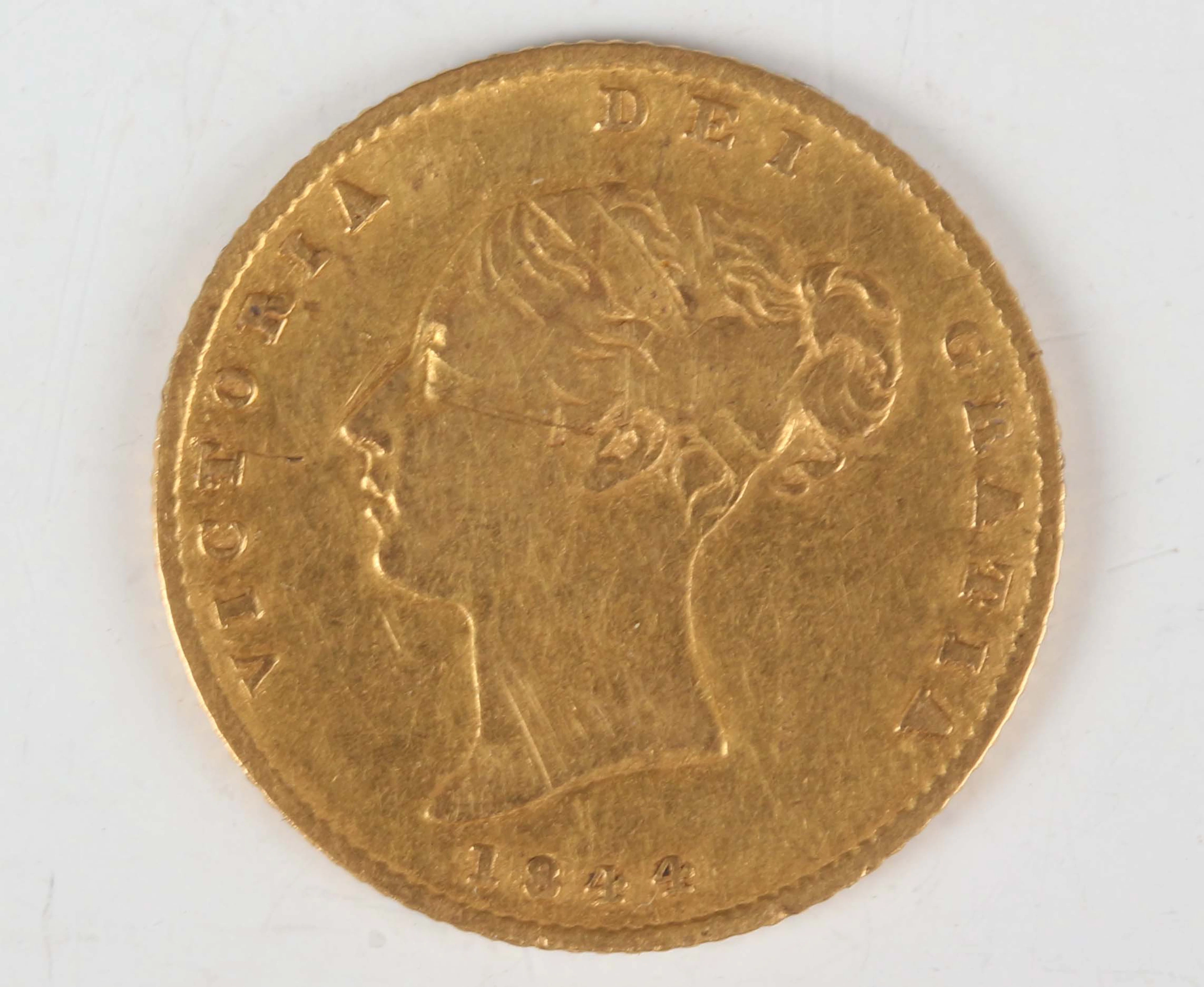 A Victoria Young Head half-sovereign 1844. Note: this lot includes