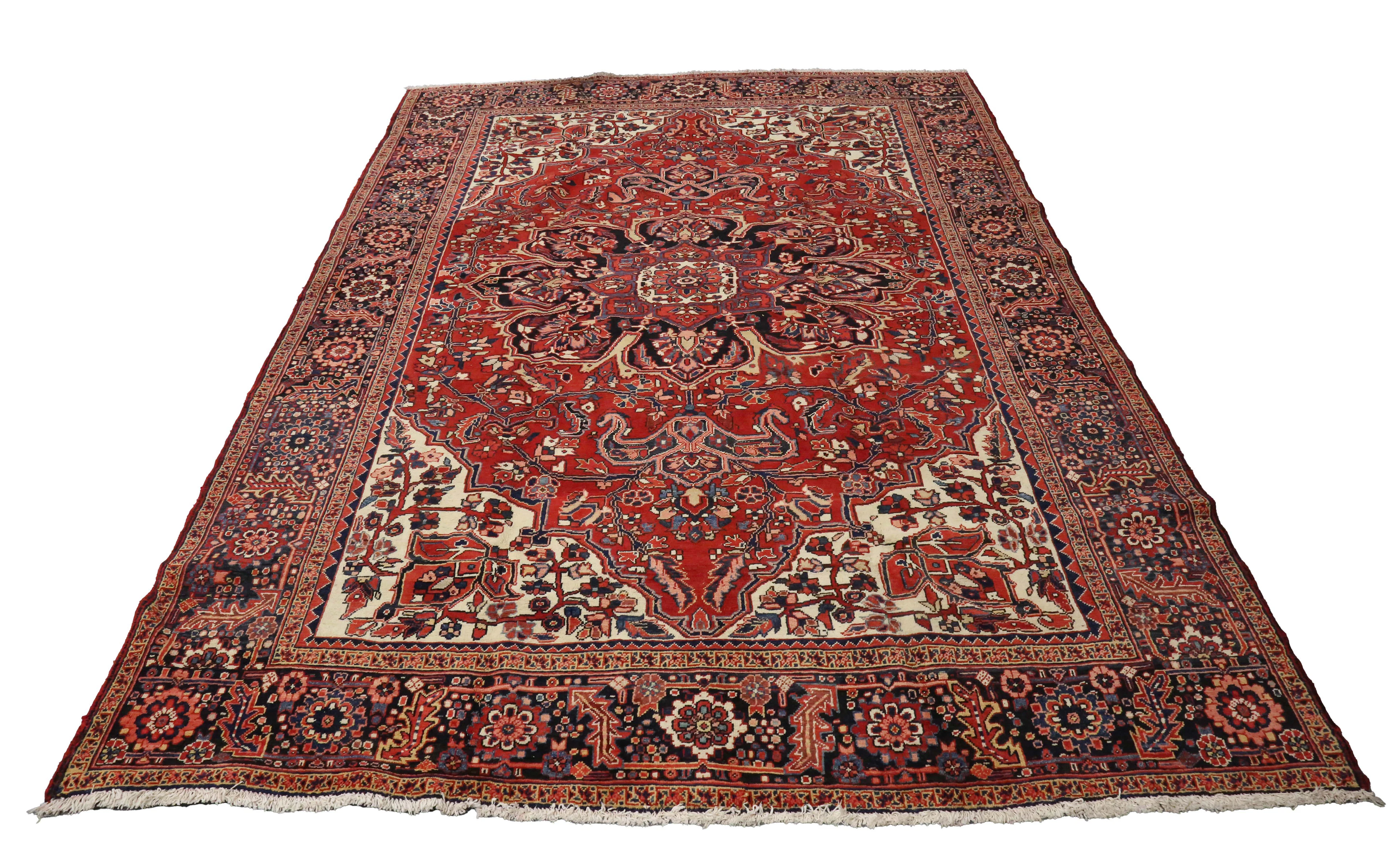 A Heriz carpet, North-west Persia, mid-20th century, the red field