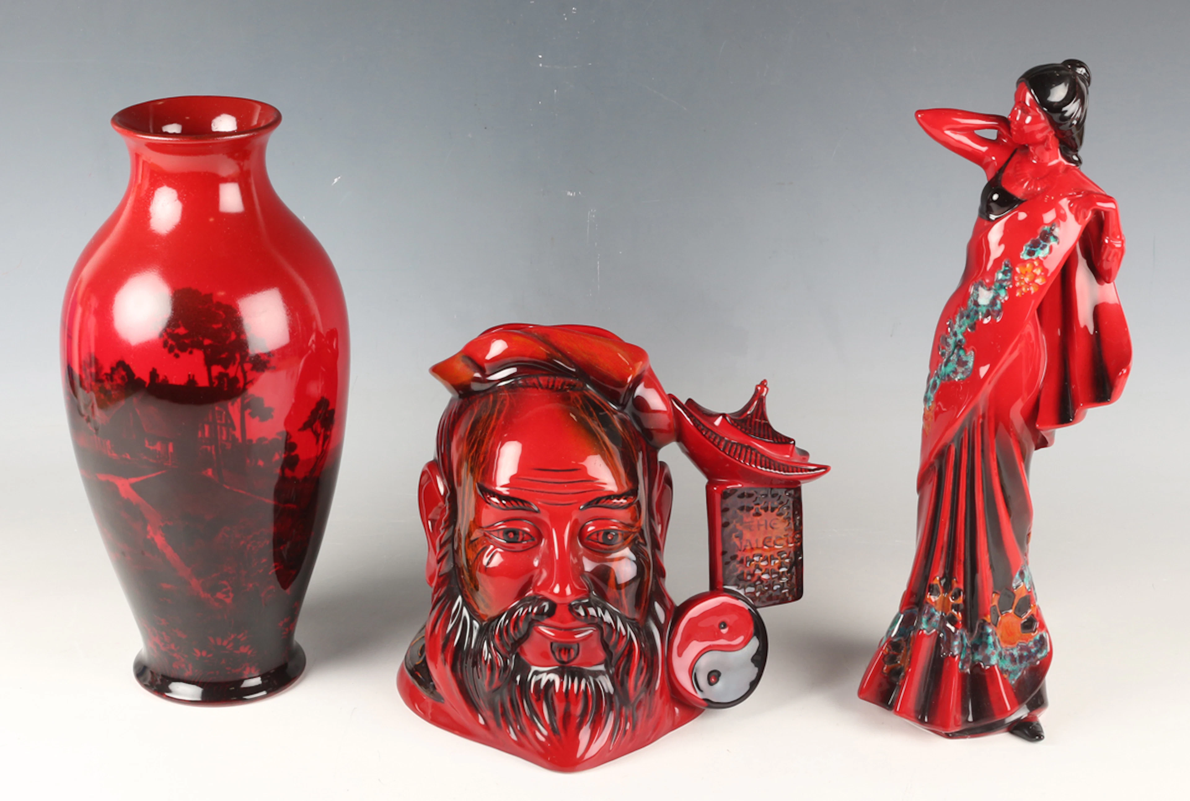 A Royal Doulton limited edition large flambé character jug Confucius
