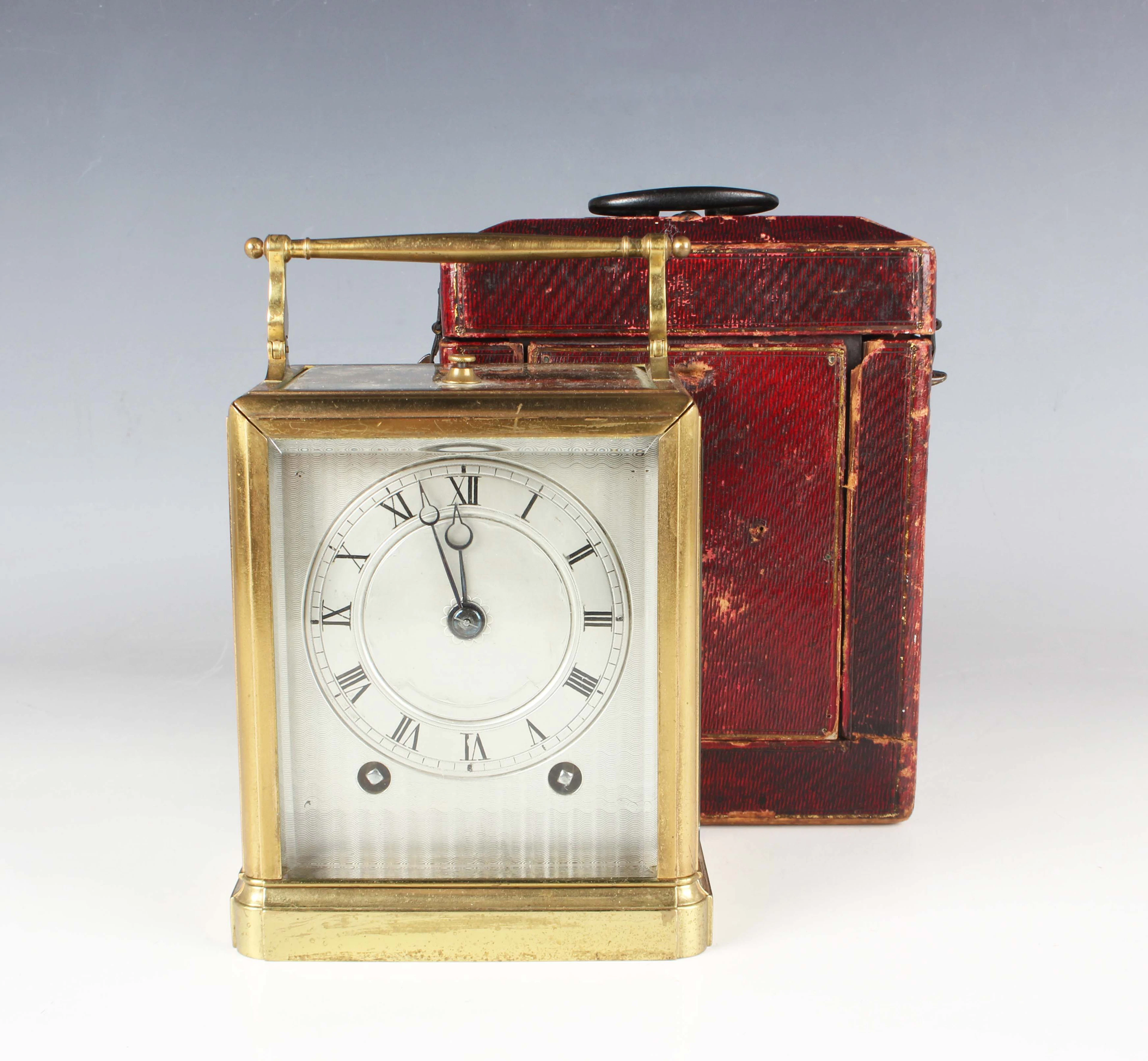 A French brass one piece cased carriage clock by Paul Garnier, Series