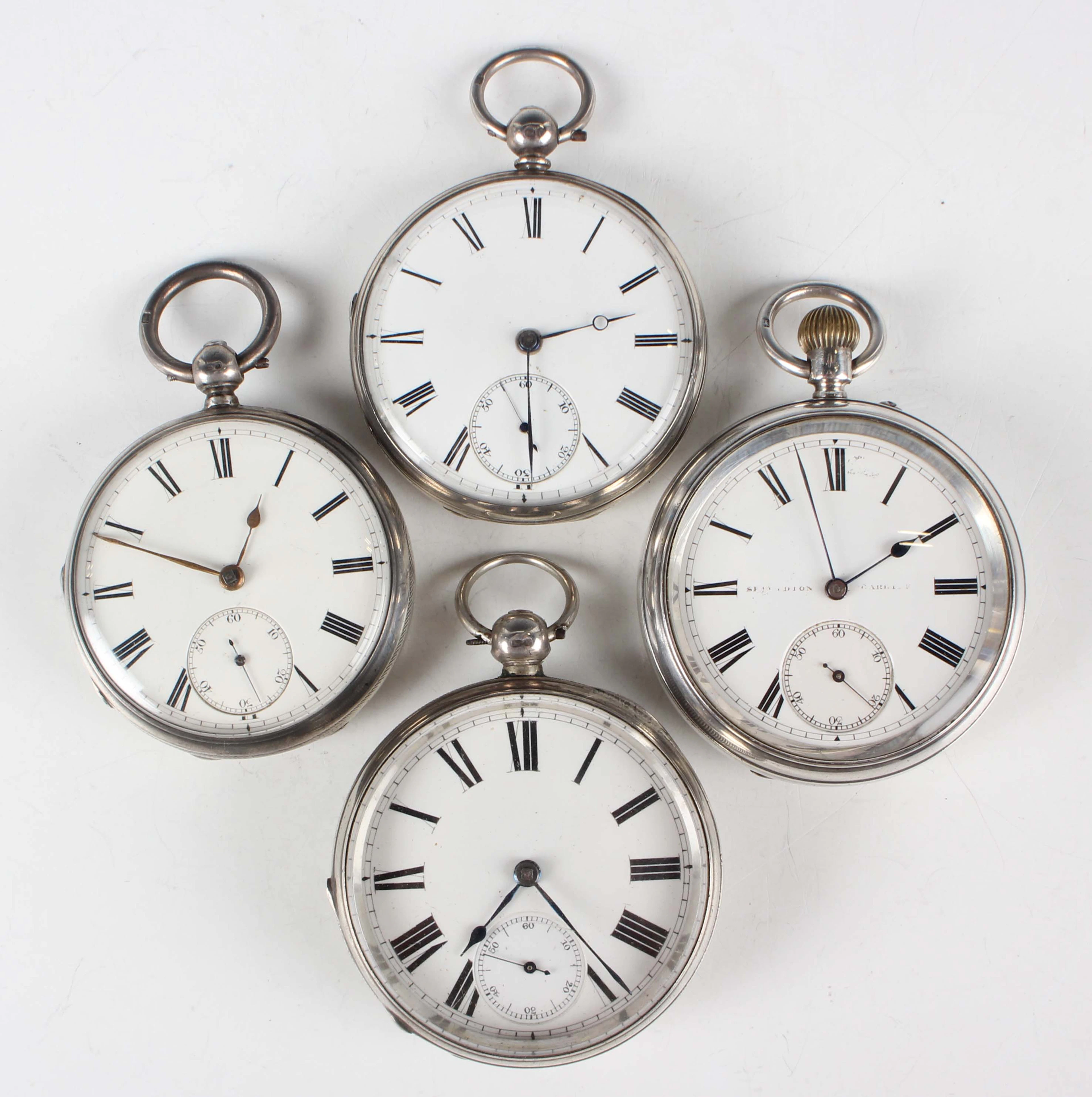 A late Victorian silver cased keywind open-faced gentleman's pocket