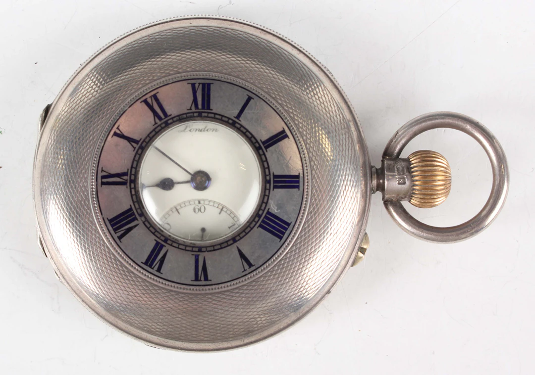 A J.W. Benson London silver half-hunting cased keyless wind gentleman's