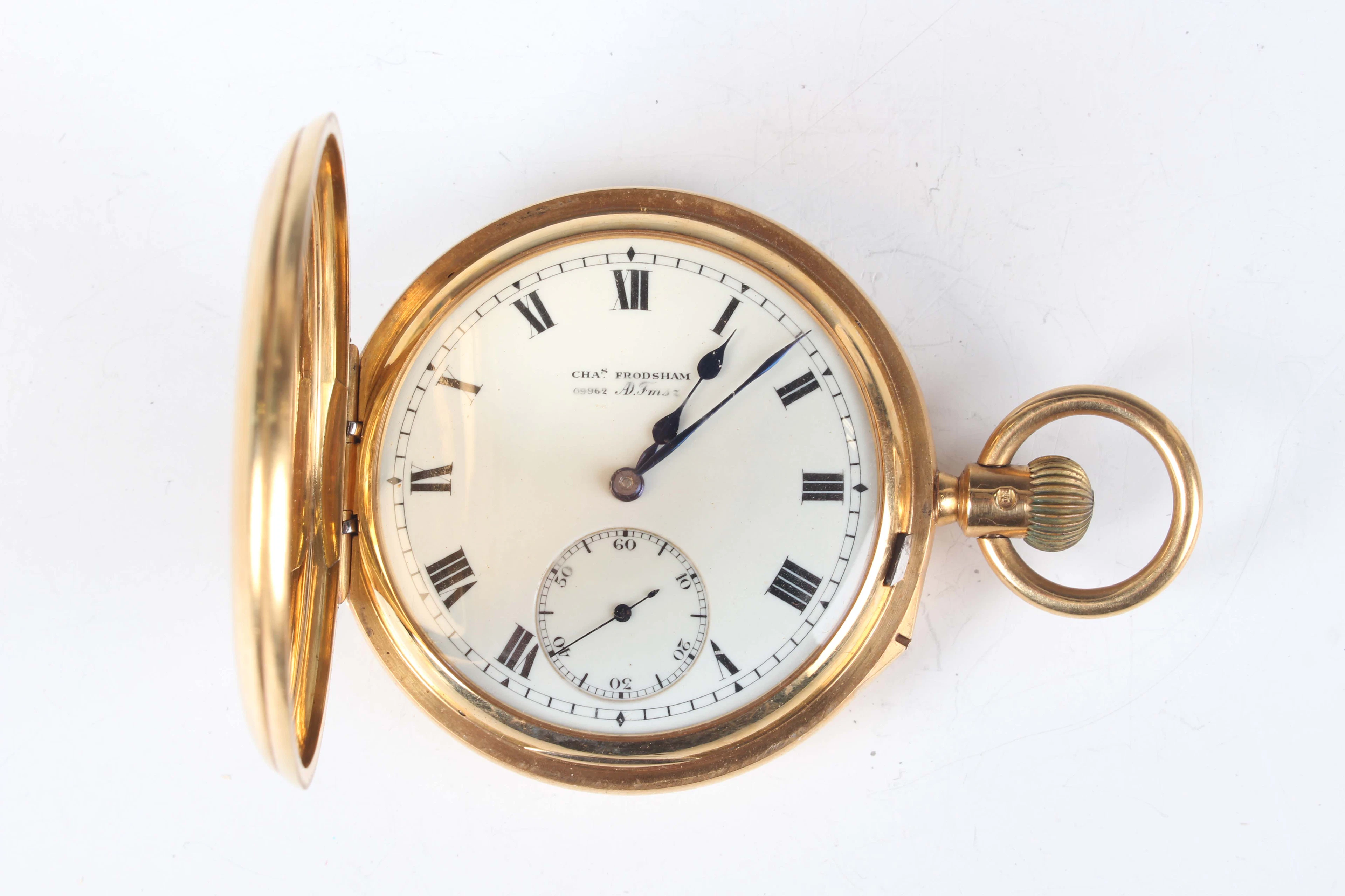 A fine 18ct gold half-hunting cased keyless wind gentleman's pocket
