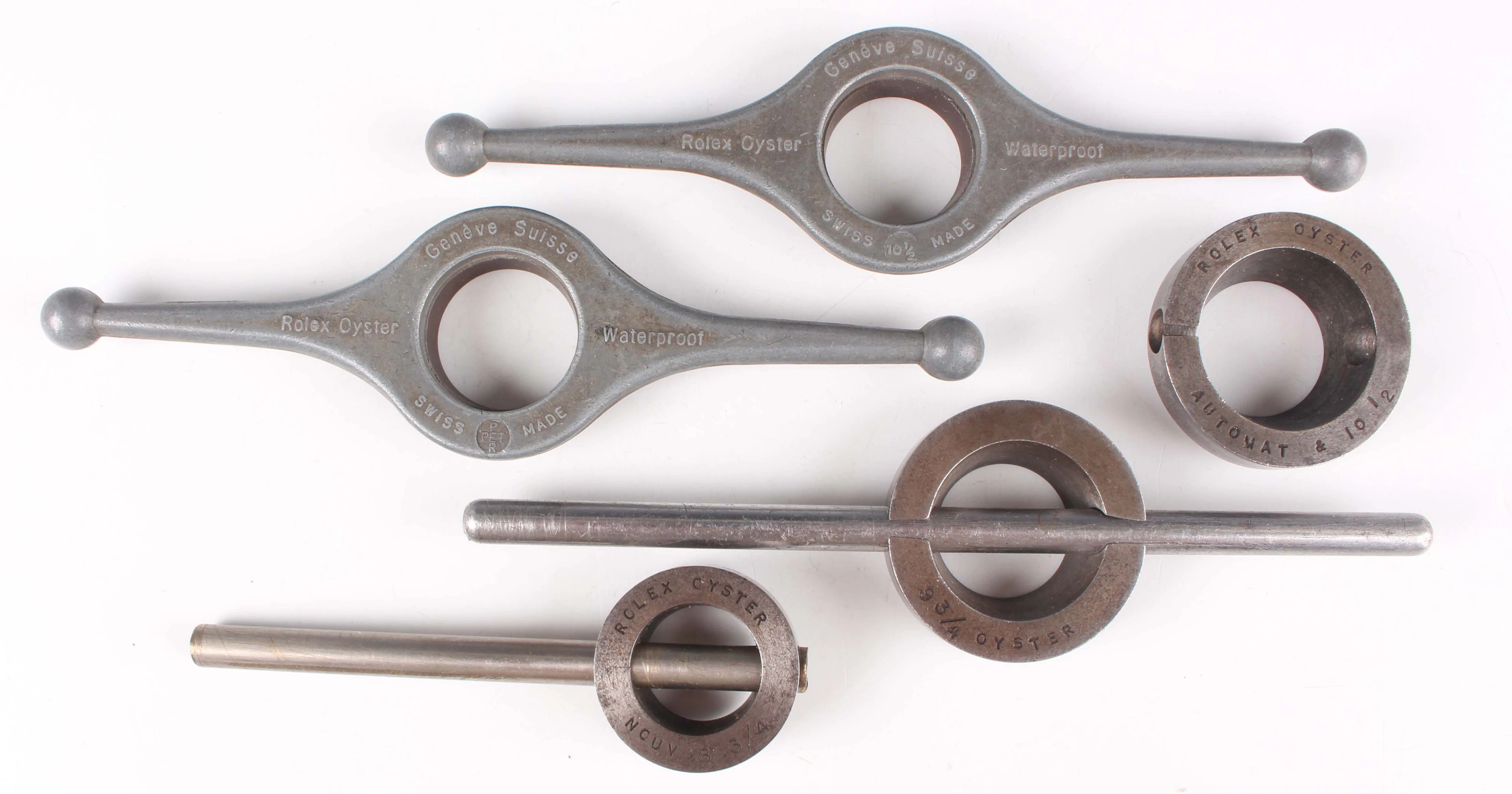 A group of five mid-20th century Rolex Oyster case back opening tools