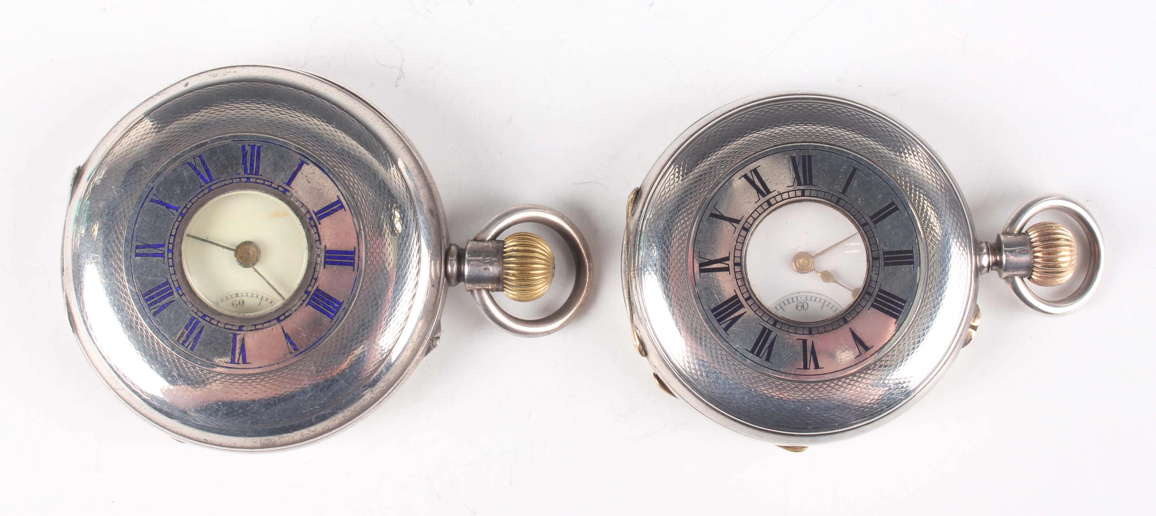 A late Victorian silver half hunting cased keyless wind gentleman's