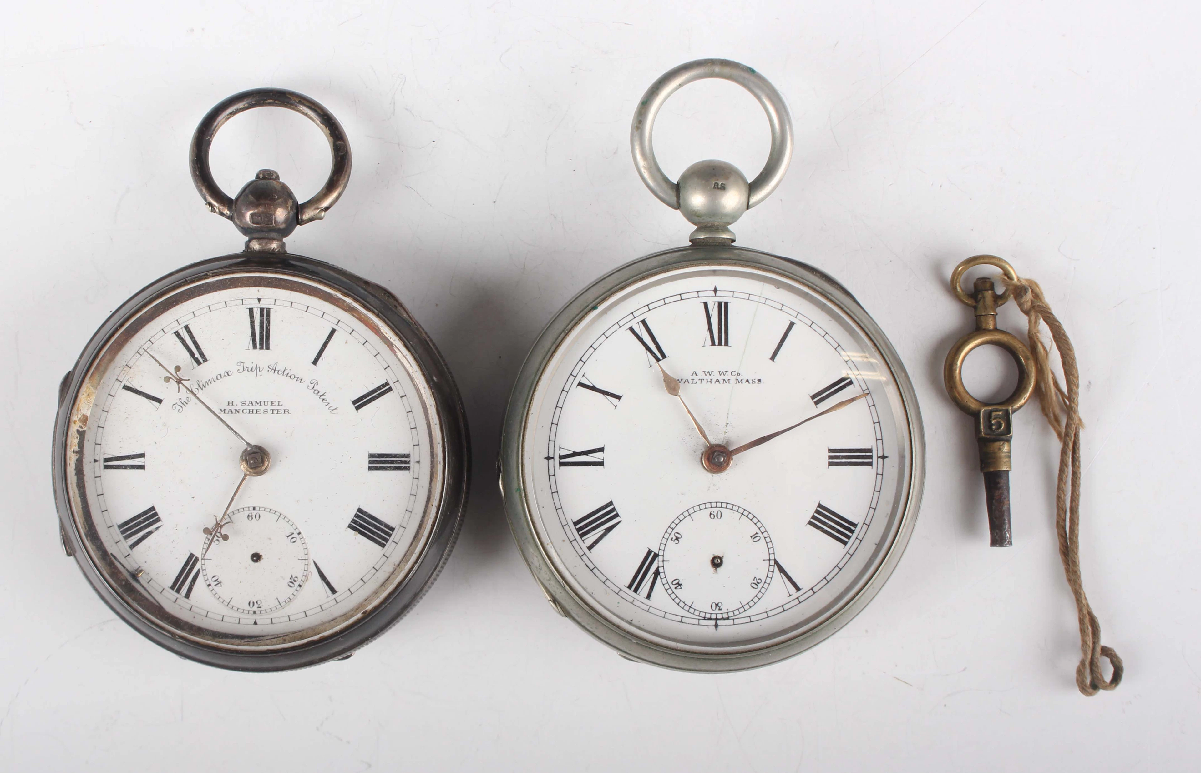 A late Victorian silver cased keywind open-faced gentleman's pocket