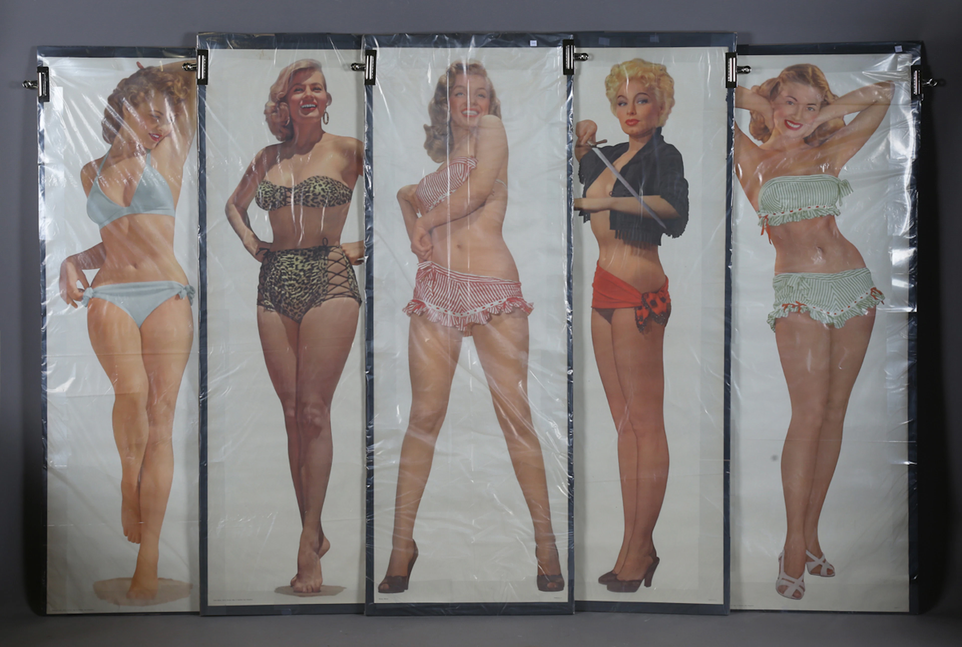 PIN-UPS. A set of five scarce 1950s American ‘life-size’ pin-up posters