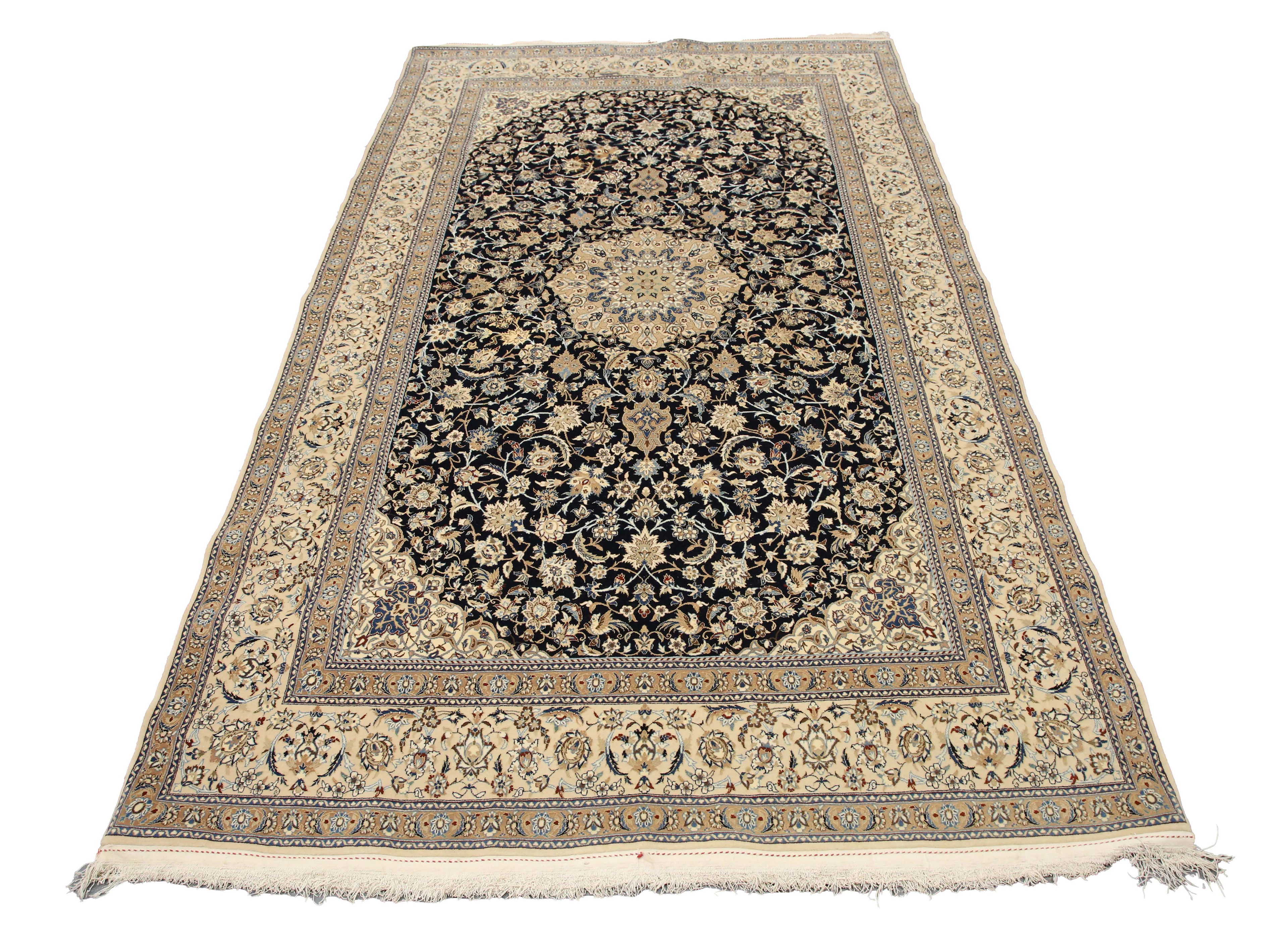 A fine Esfahan rug, Central Persia, late 20th century, the charcoal