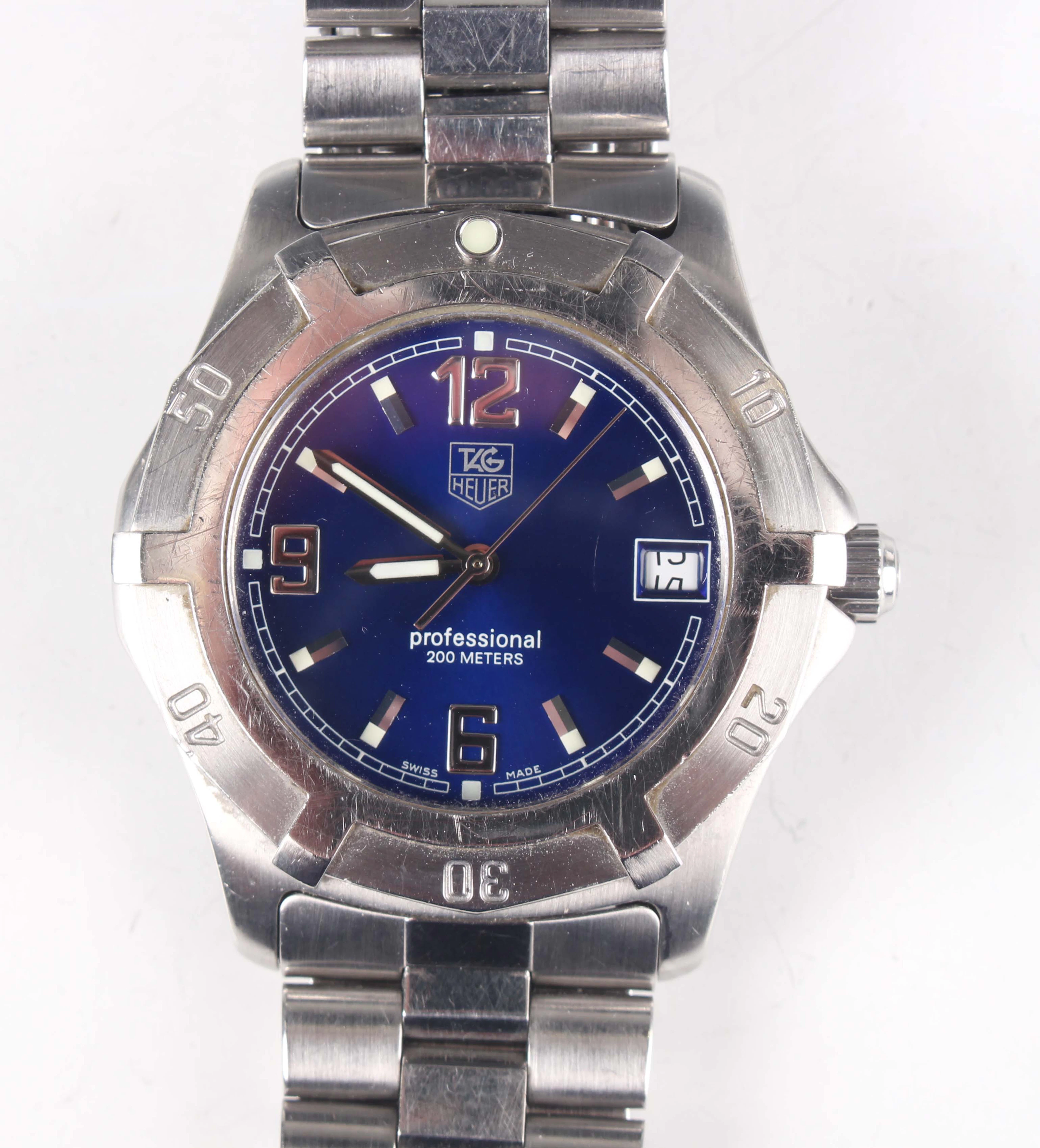 A Tag Heuer Professional 200 Meters stainless steel gentleman's bracelet