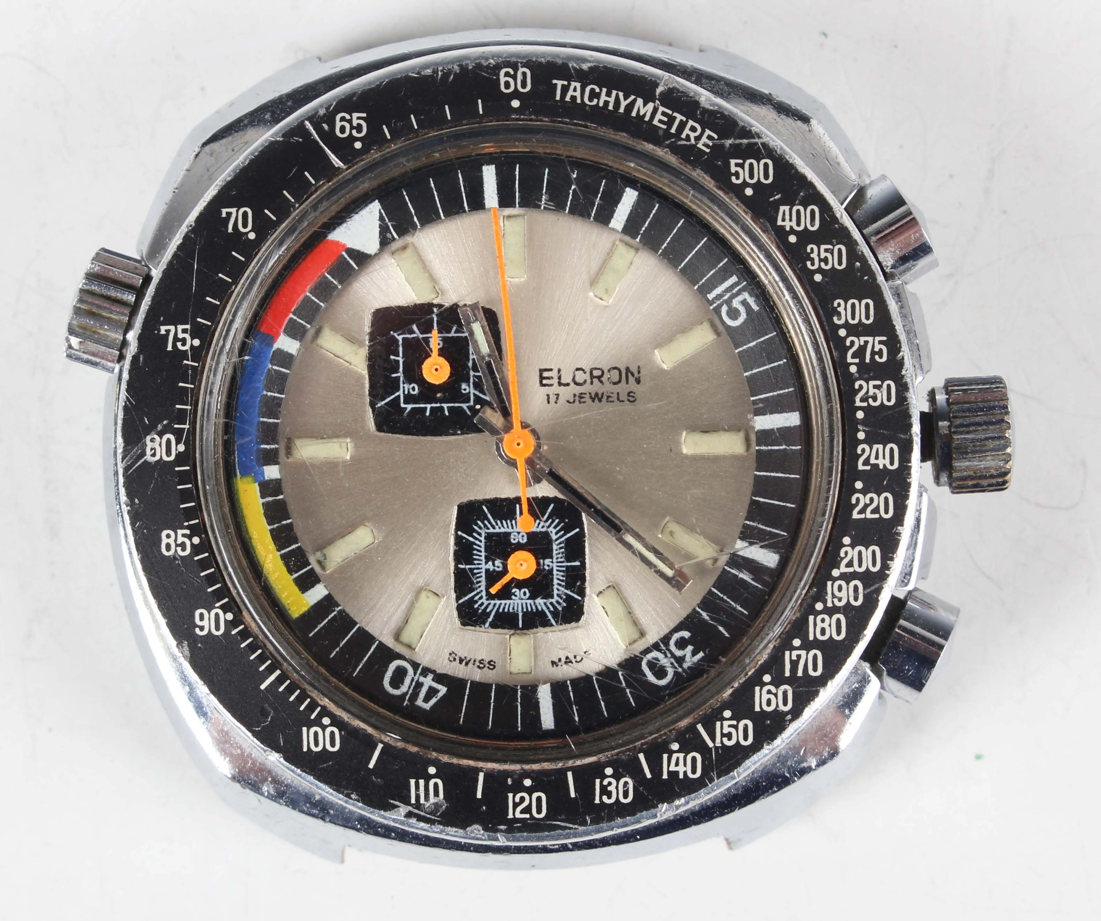 An Agon Chromatic Watch Co Elcron stainless steel backed gentleman's