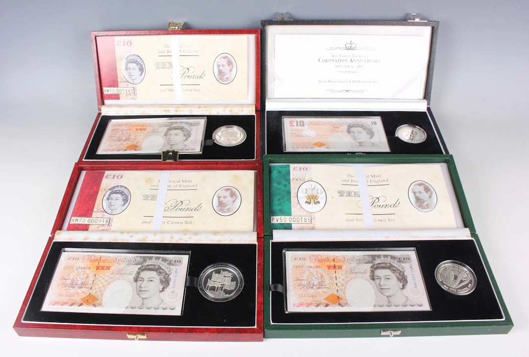 A group of four Elizabeth II Royal Mint and Bank of England silver