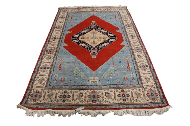 A Tabriz rug, North-west Persia, late 20th century, the sky blue field