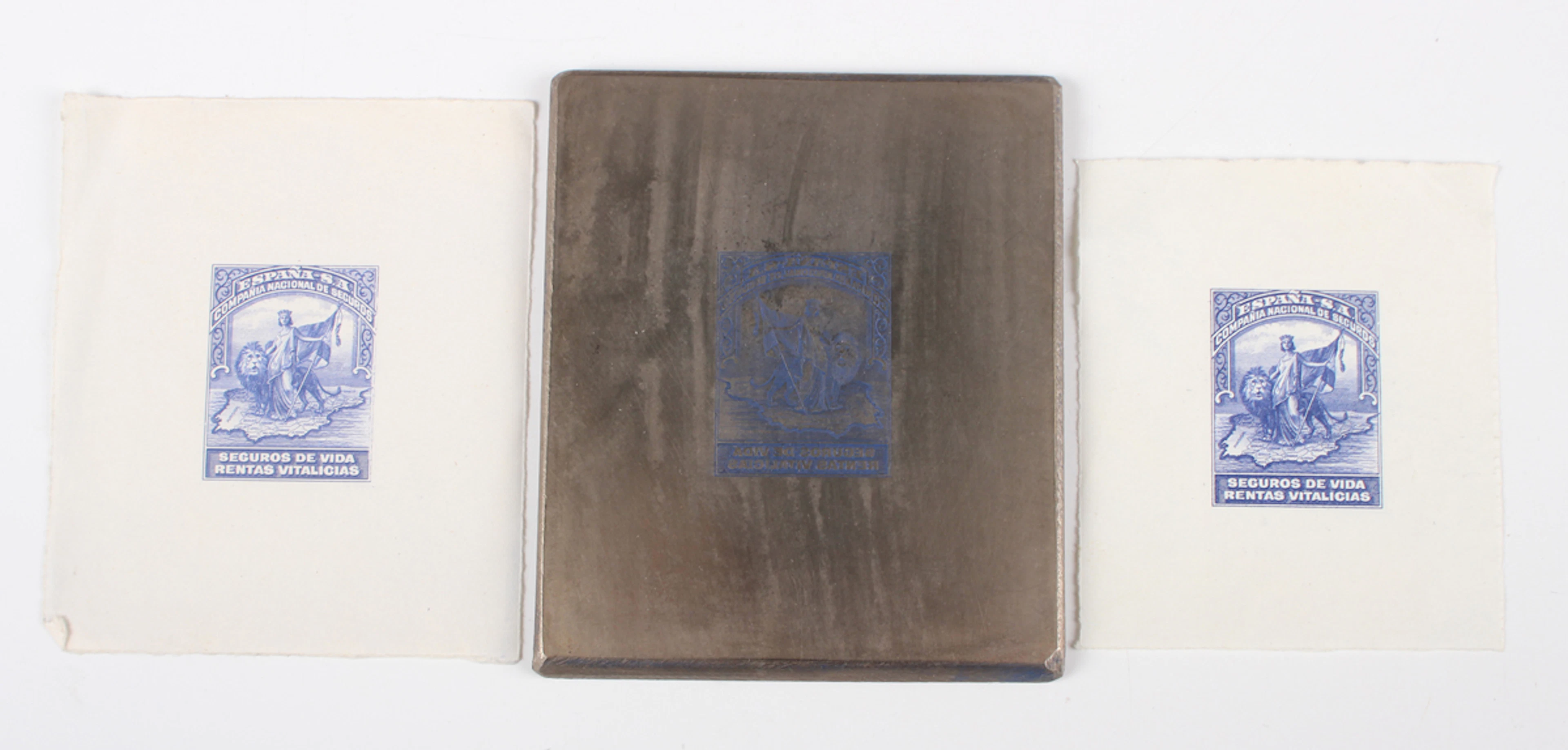 A rare early 20th century engraved steel die plate, probably for an