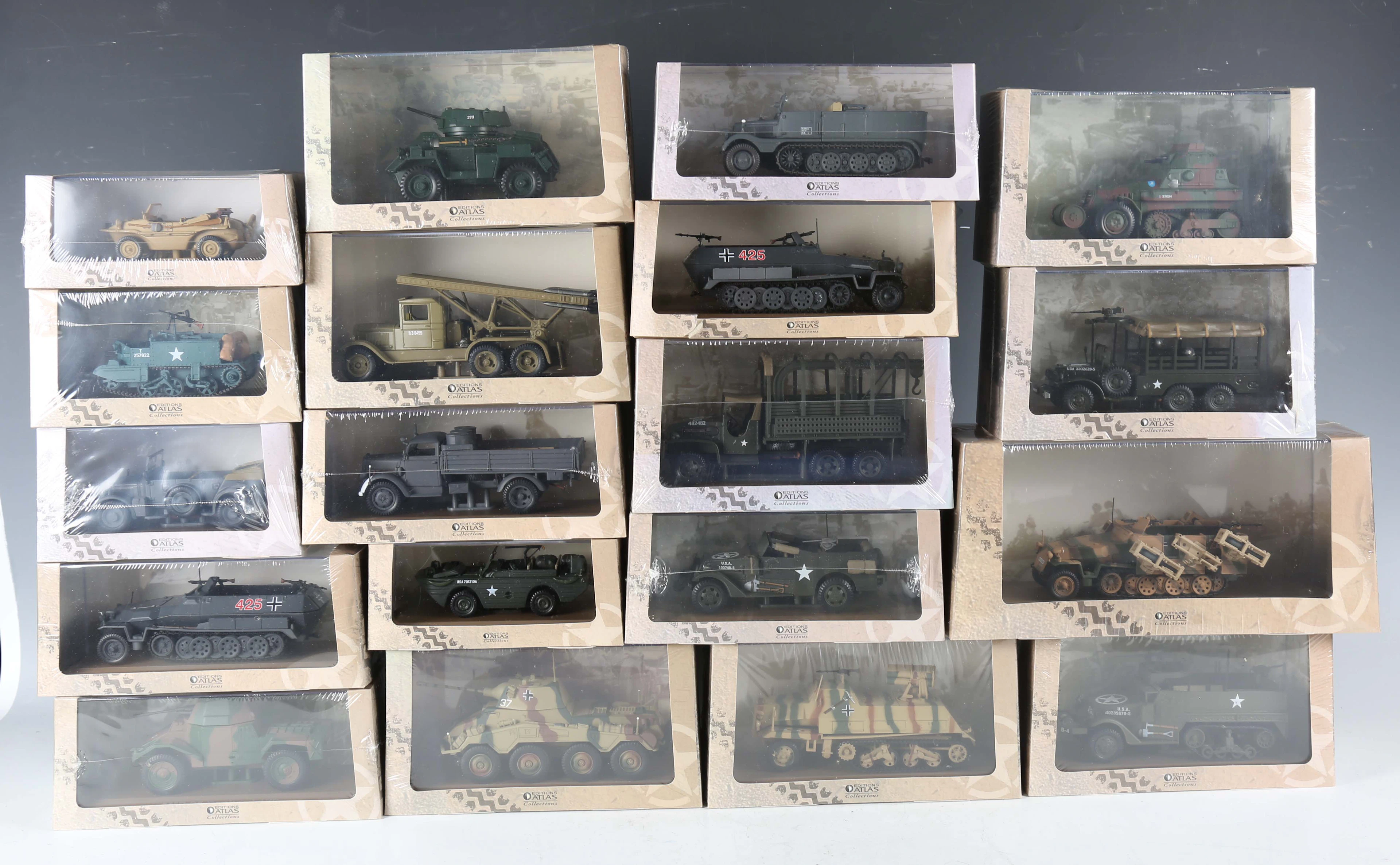 Twenty-eight Atlas Editions military vehicles, including Puma tank