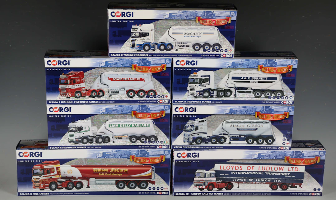 Seven Corgi limited edition 1:50 scale Hauliers of Renown articulated