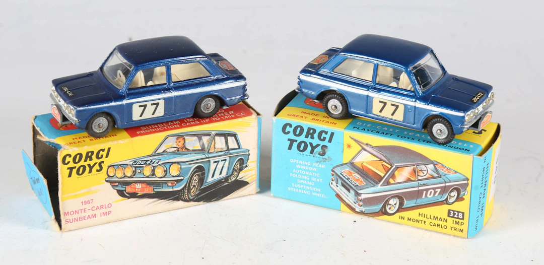 A Corgi Toys No. 340 Hillman Imp 1967 Monte Carlo Trim, with over