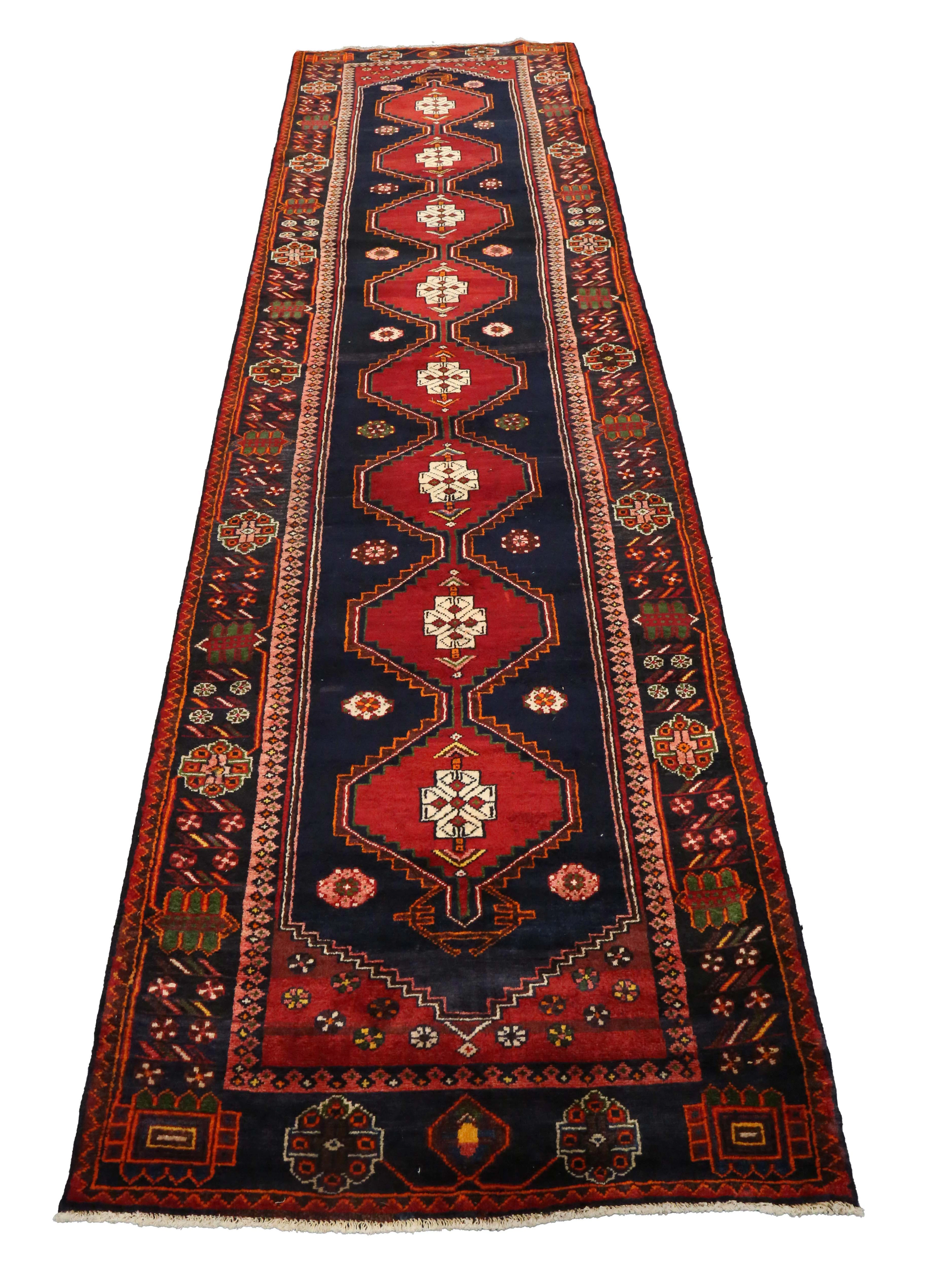 A Heriz runner, North-west Persia, mid-20th century, the midnight