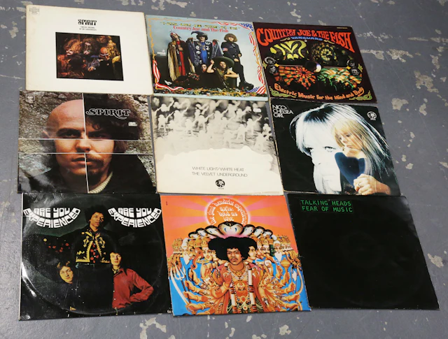 A collection of approximately ninety-four LP records, mainly American