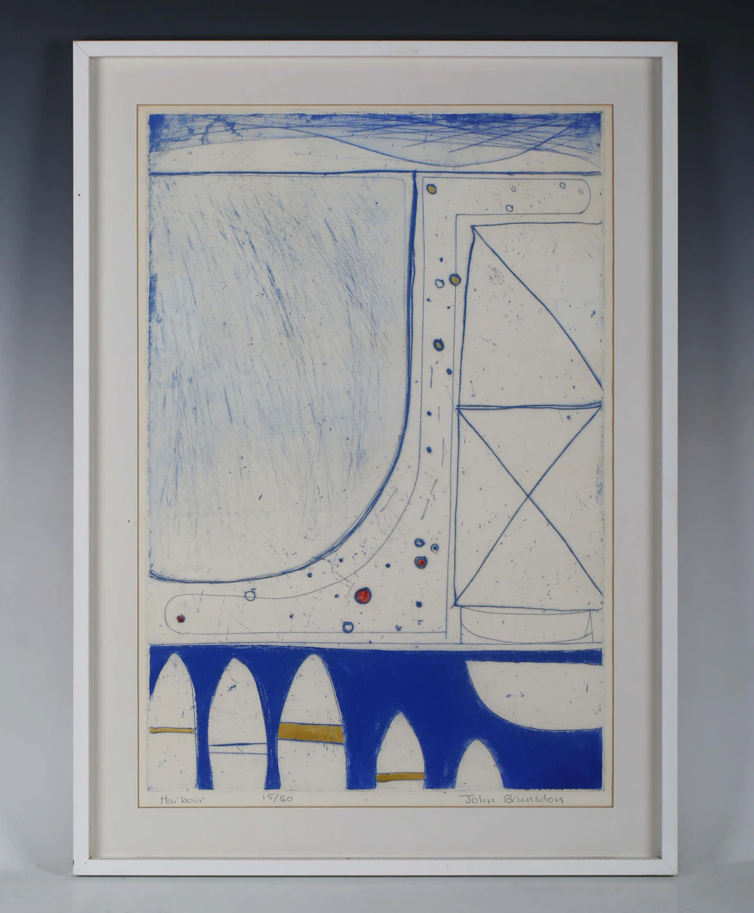 John Brunsdon (British 1933-2014) - 'Harbour', colour etching with