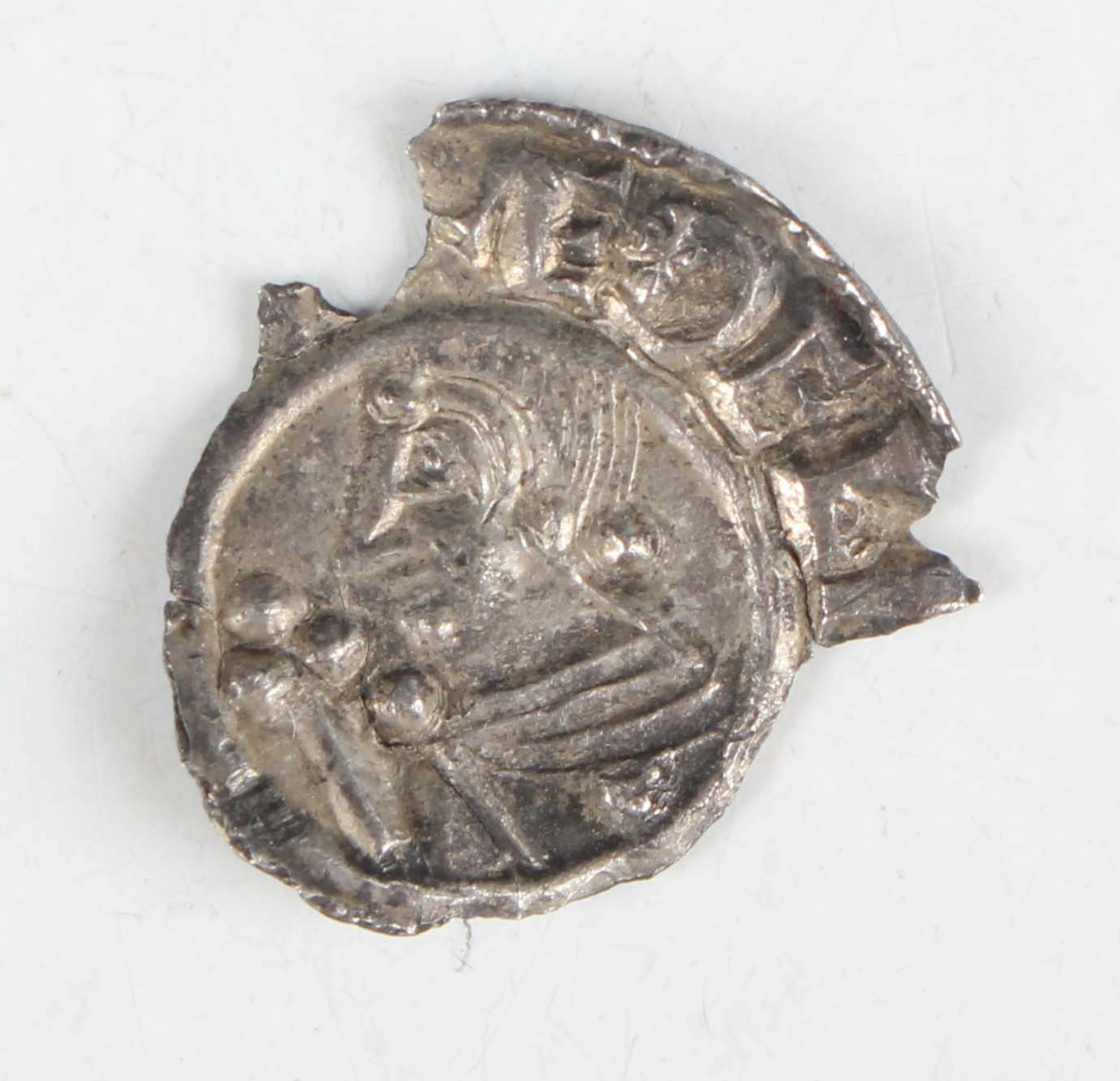 An Aethelred II hammered silver penny 978-1016, crux type (damaged