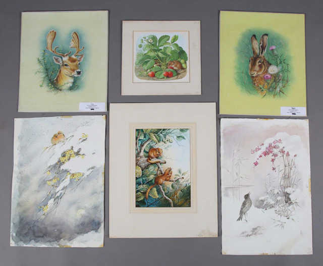 A group of assorted wildlife studies, including two by D.A. Blackmore