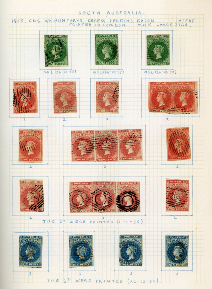 Australia and Australian States stamps in an album with South Australia