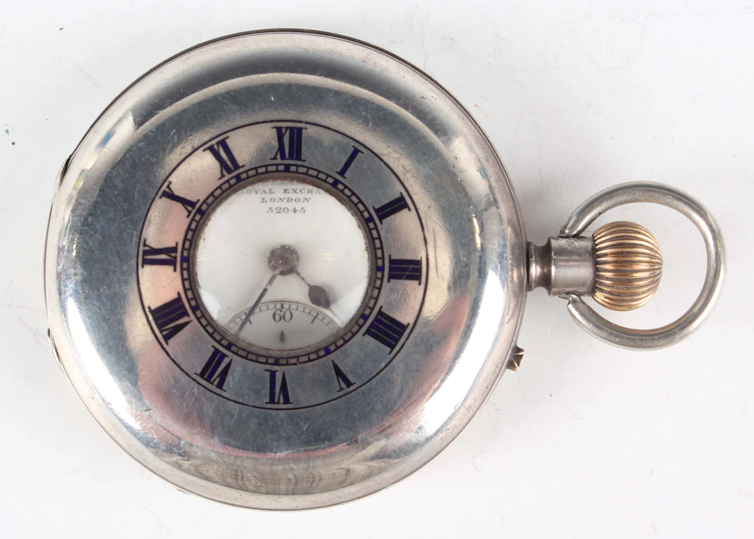 A Dent of London silver half-hunting cased keyless wind gentleman's