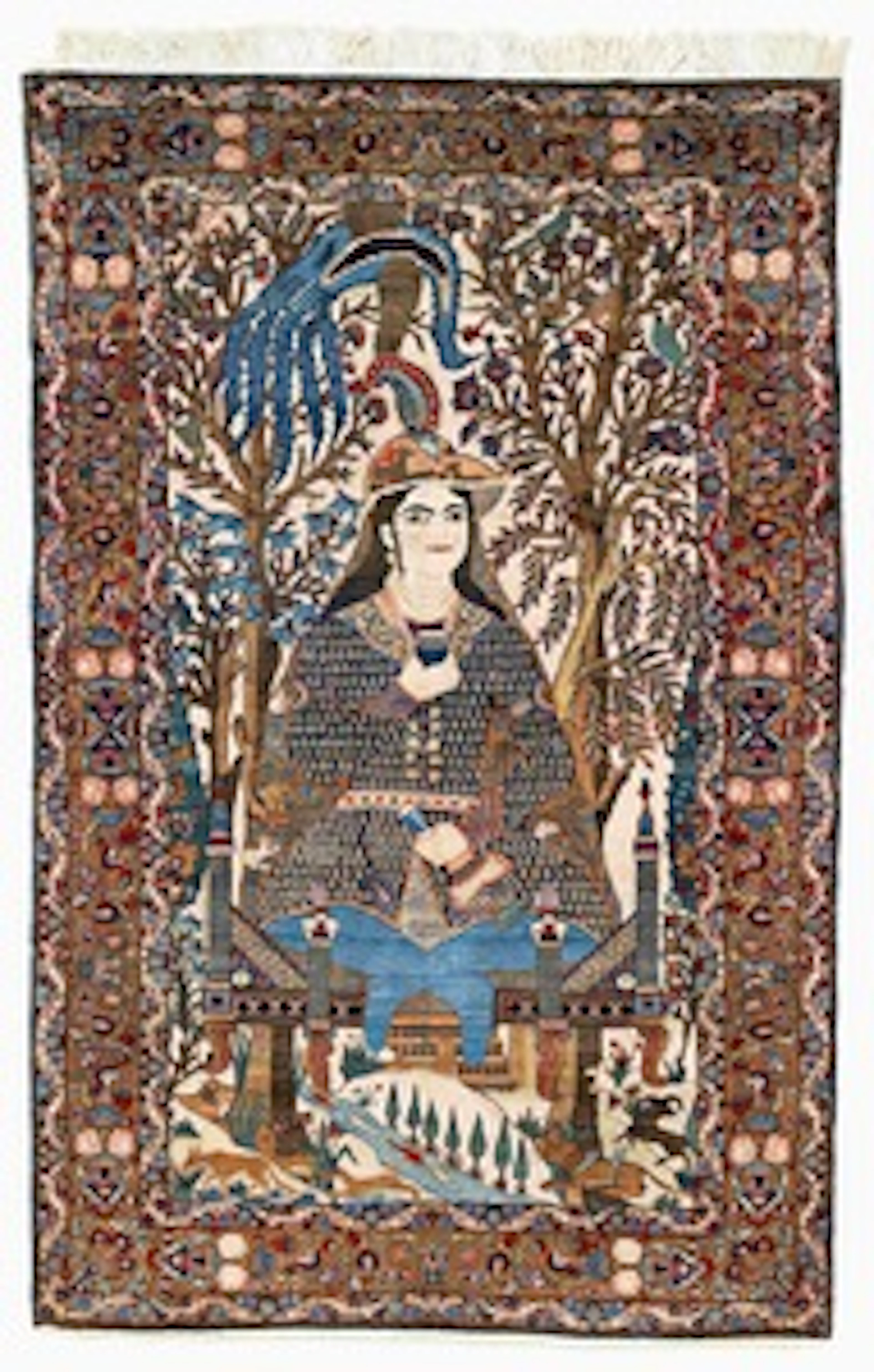 Kashan Mohtashem Relief Pictorial Rug