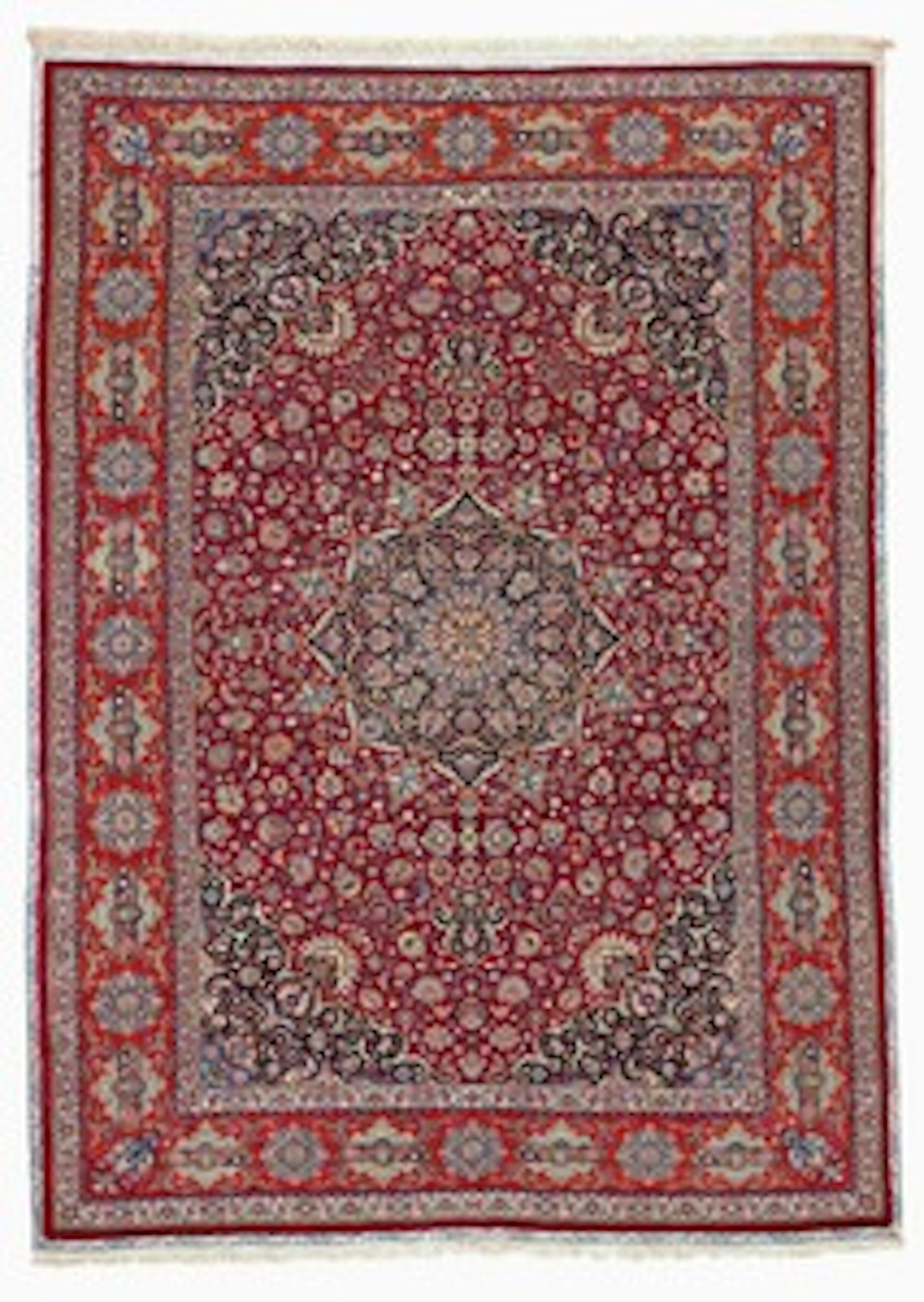 Fine Mashad with metal brocade signed "Mashad Khodyavi" (12 x 12 knots