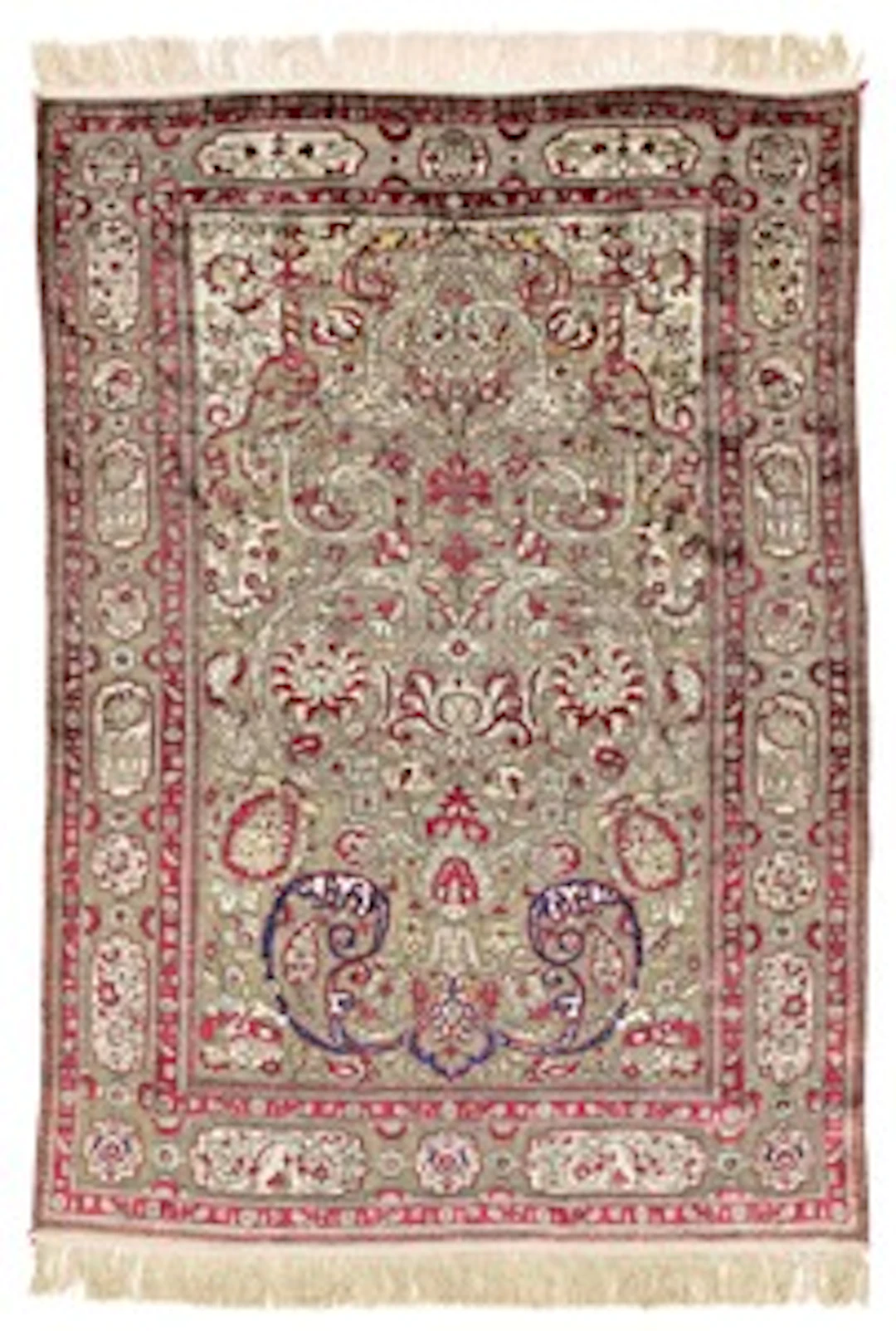 Silk Kashan Mohtashem Souf with metal brocade