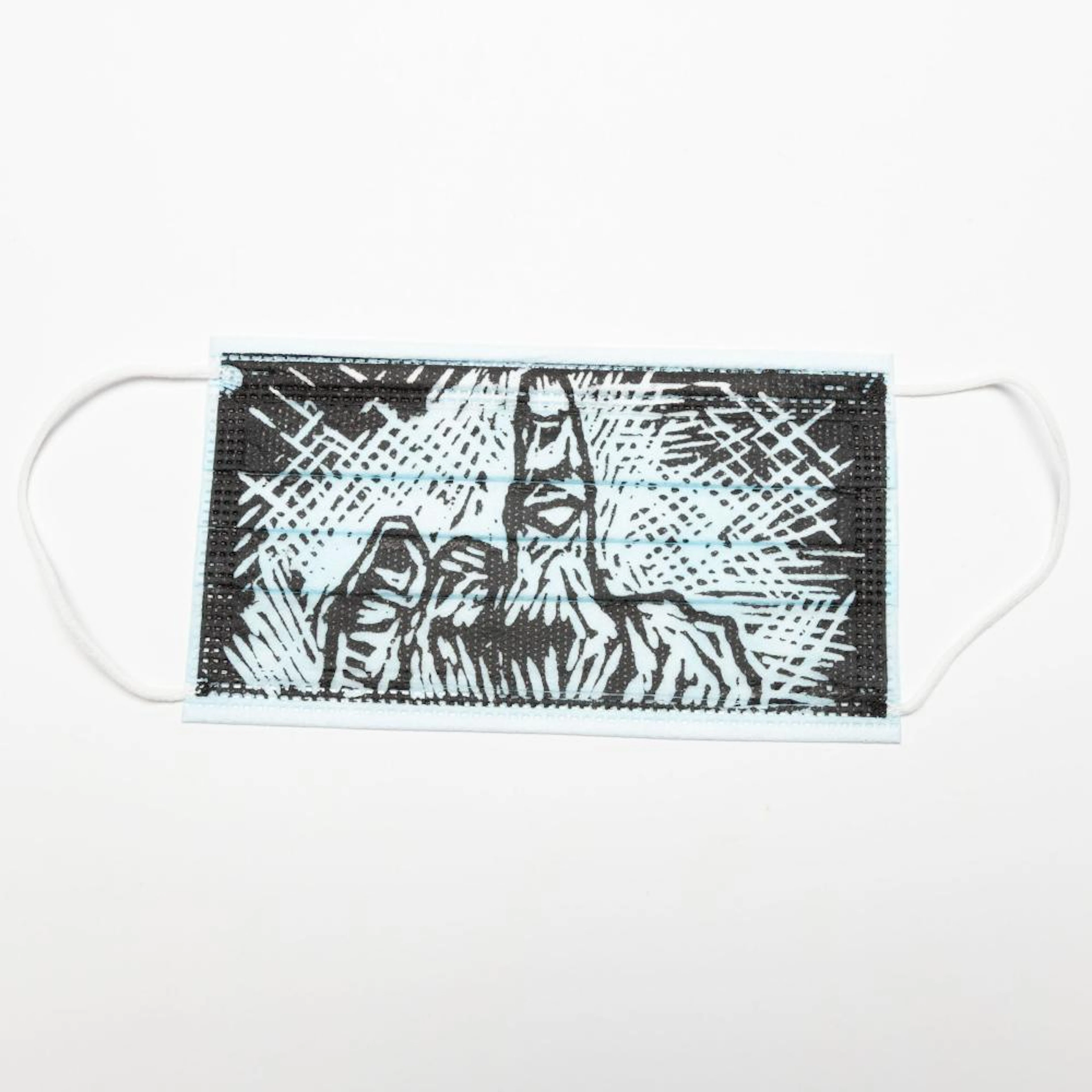 Ai Weiwei (B. 1957), Mask With Middle Finger, 艾未未 (1957年- ) 竖中指面具 丝网印刷 聚丙烯纤维布