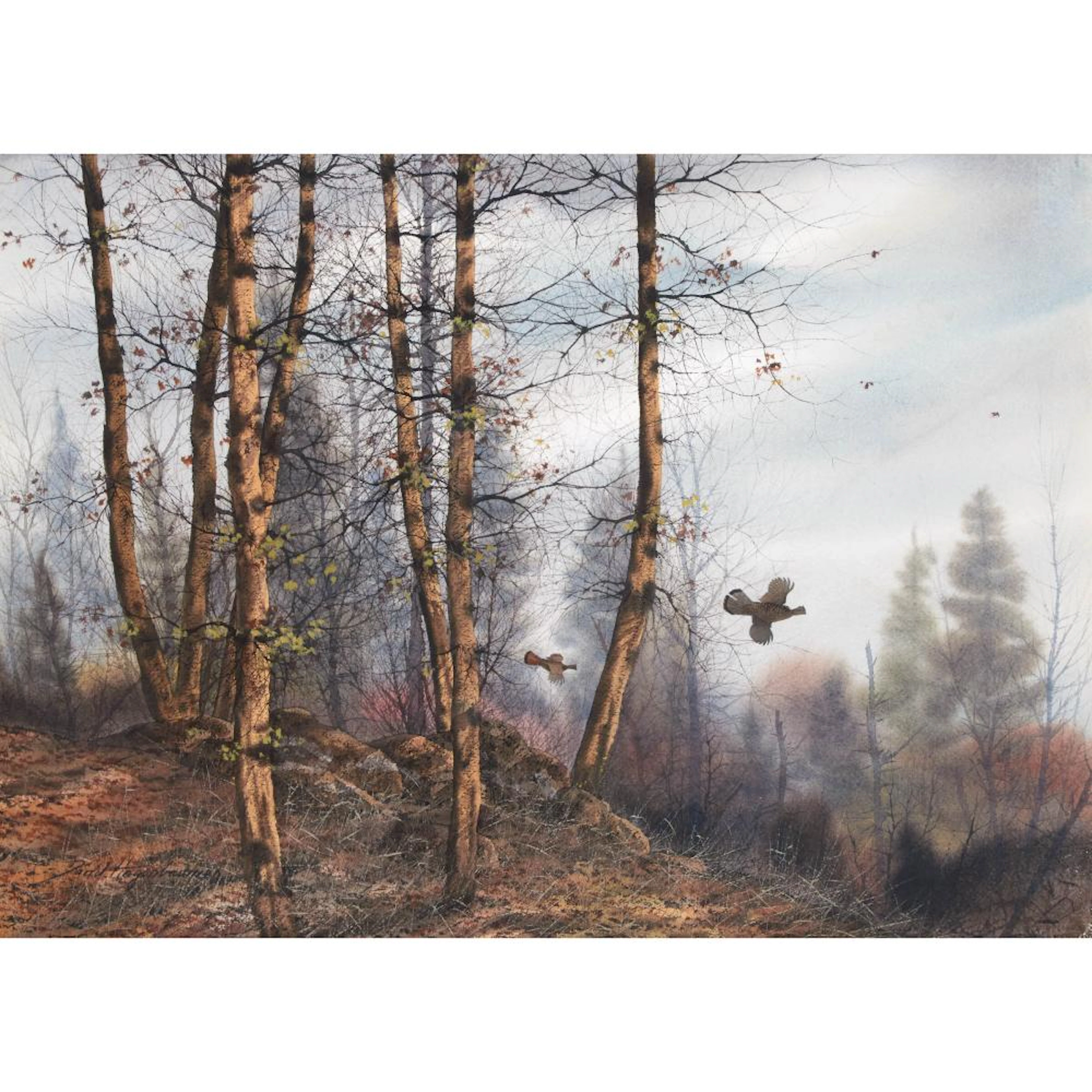 David Hagerbaumer (1921-2014), UNTITLED (FLYING GROUSE)