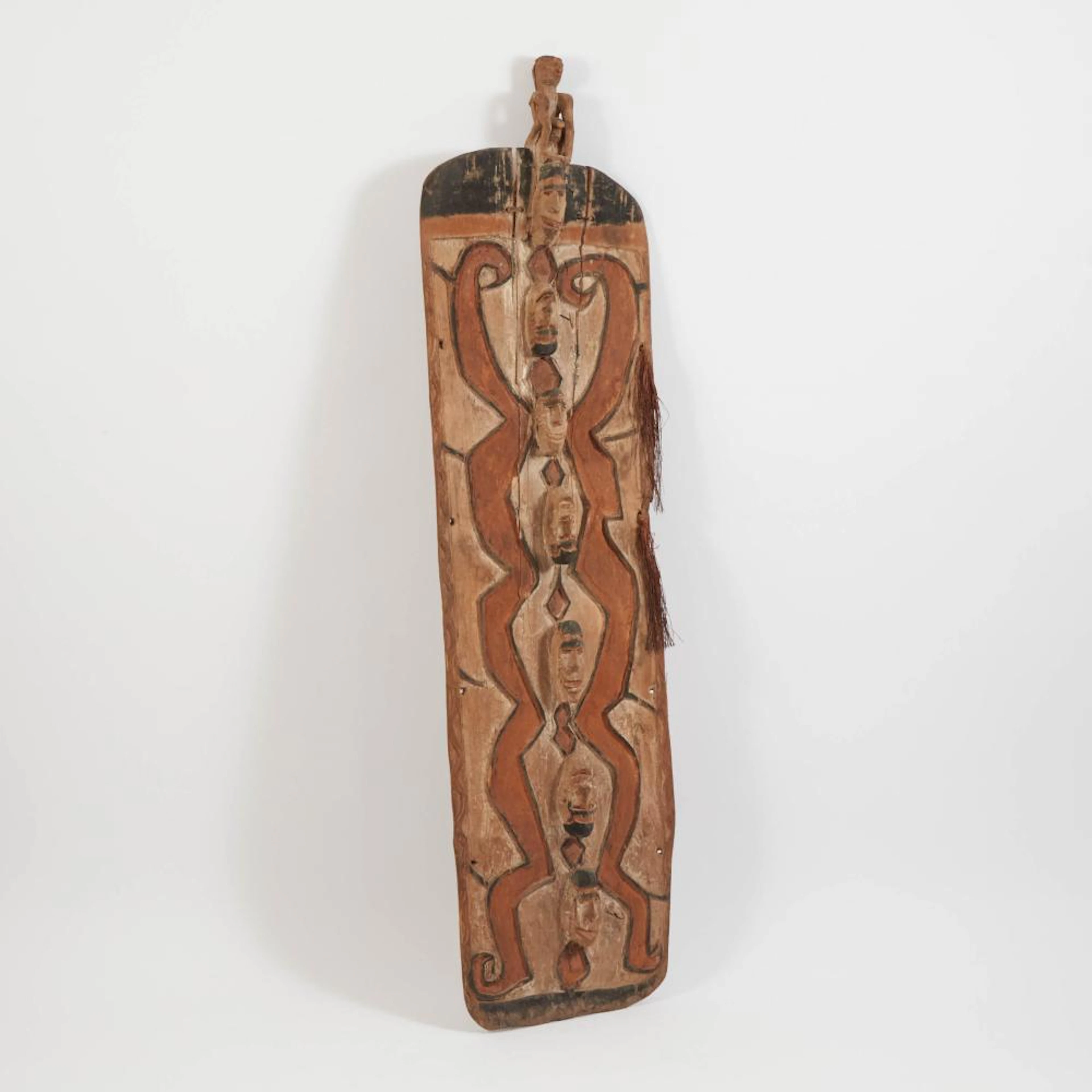 Asmat Shield with Figural Surmount, West Papua (Irian Jaya), Indonesia