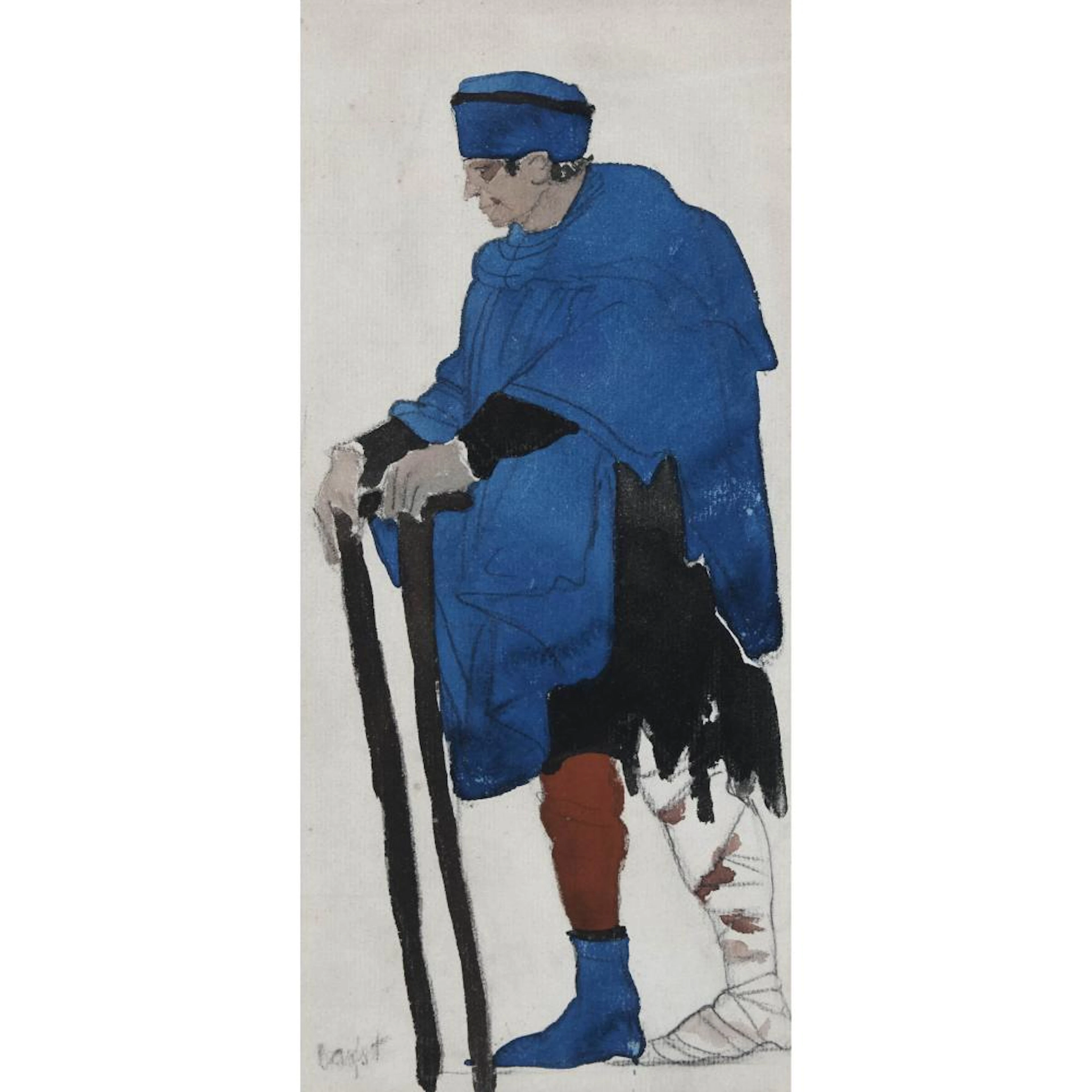Léon Bakst (1866-1924), WOUNDED MAN, COSTUME DESIGN FOR THE SERGEI
