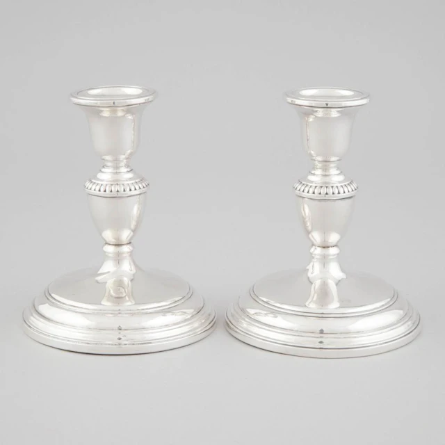 Pair of Canadian Silver Table Candlesticks, Henry Birks & Sons, Montreal