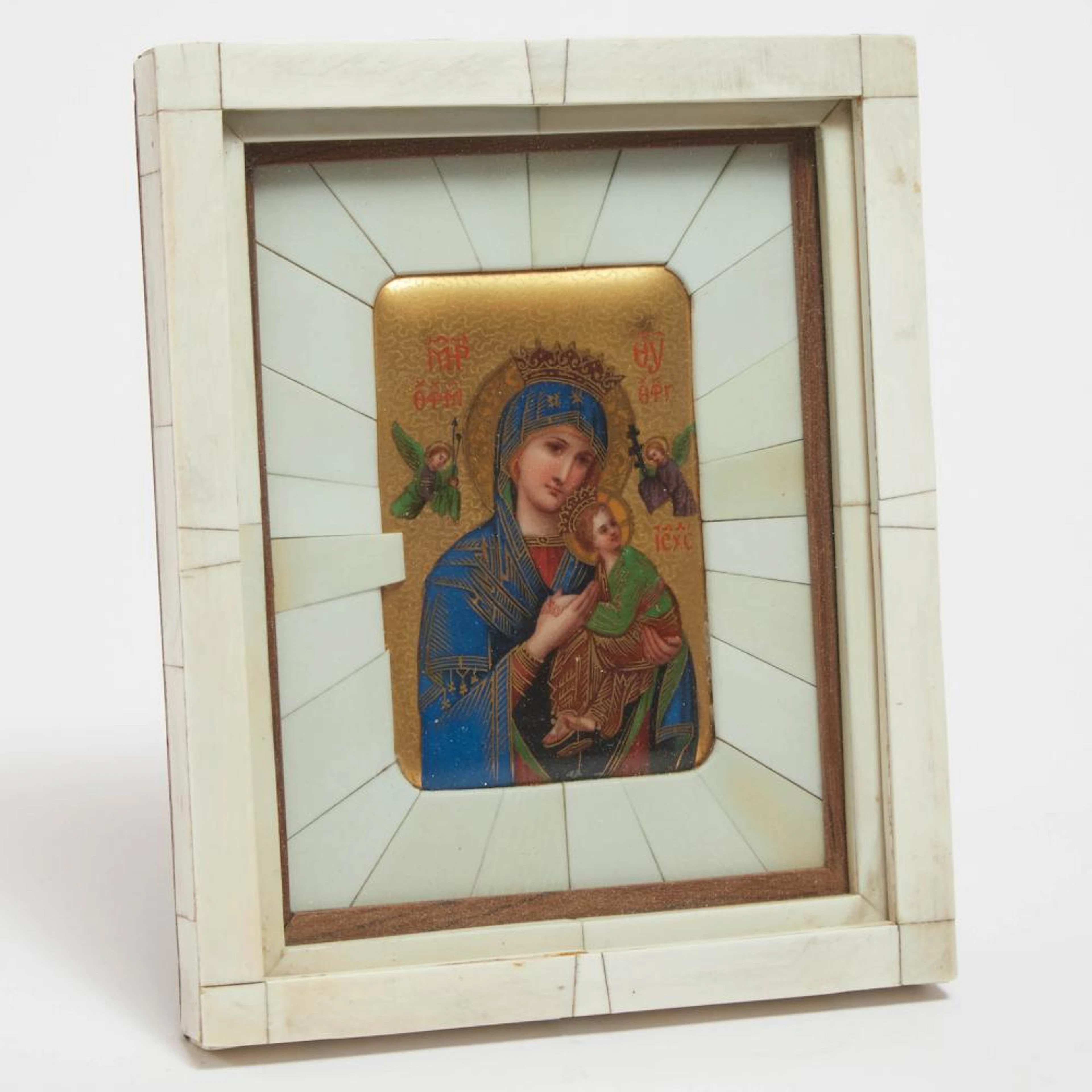 Russian Porcelain Icon of Our Lady of Perpetual Help, 19th century