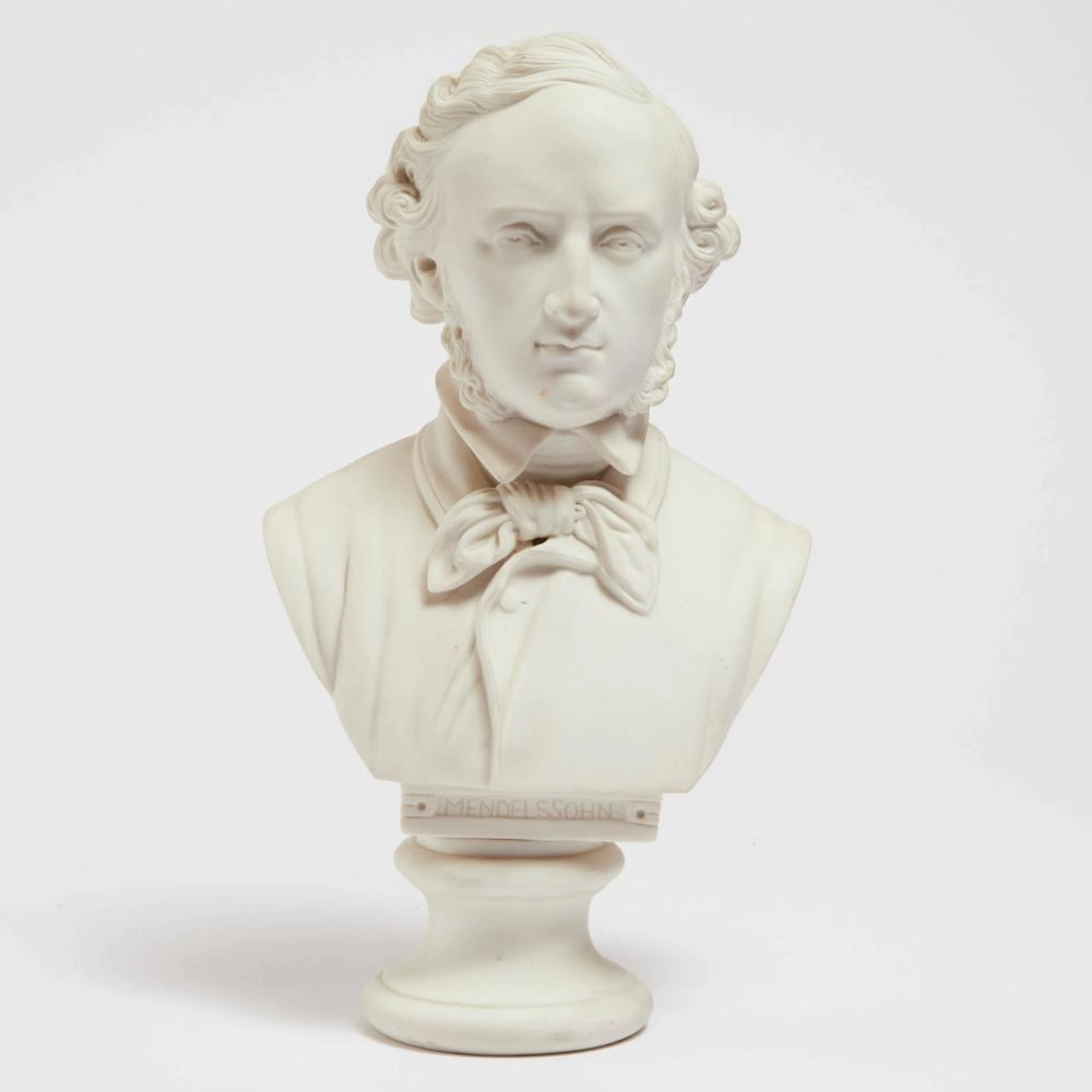 English Parian Bust of Felix Mendelssohn, early 20th century