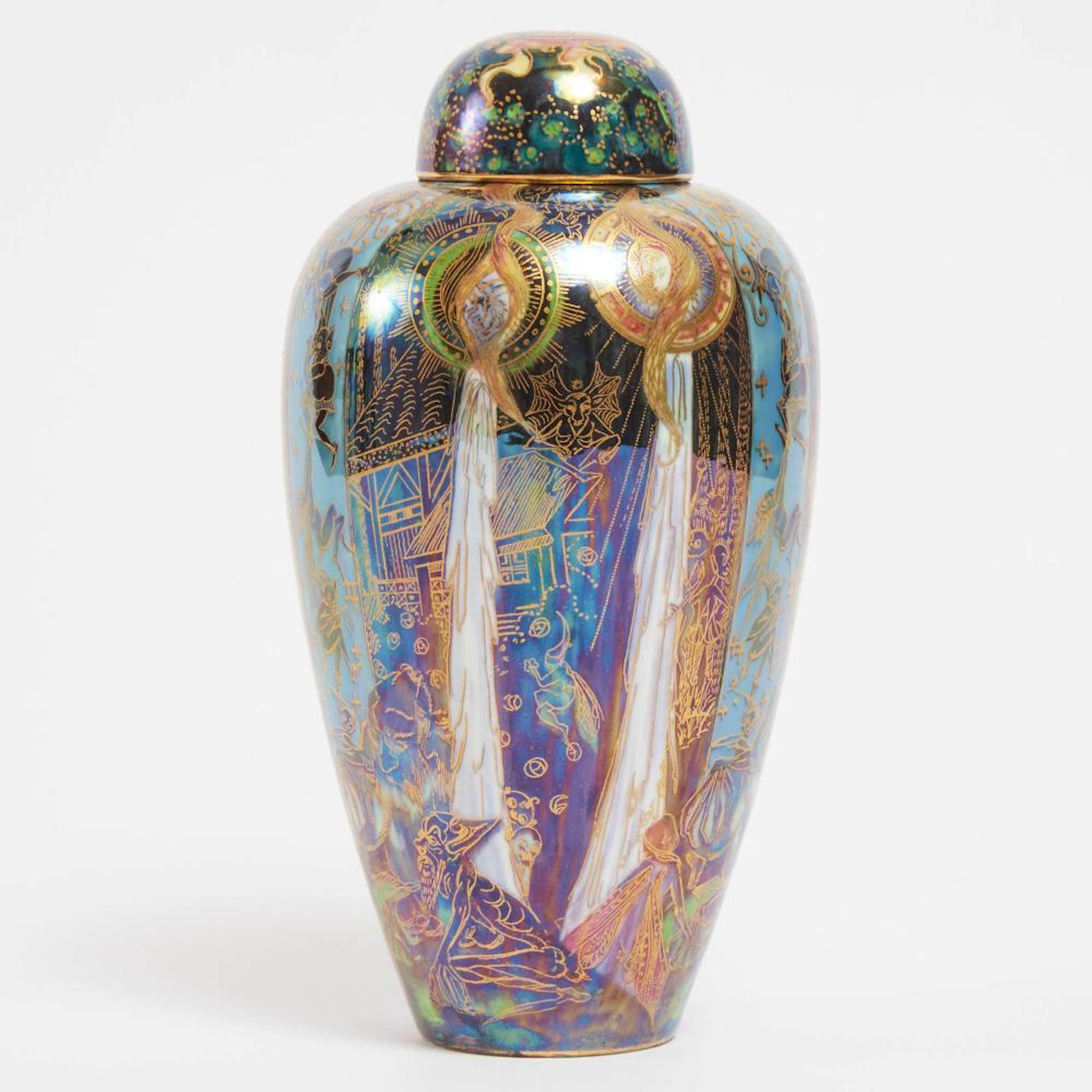 Wedgwood 'Candlemas' Fairyland Lustre Malfrey Pot, Daisy-Makeig Jones, 1920s