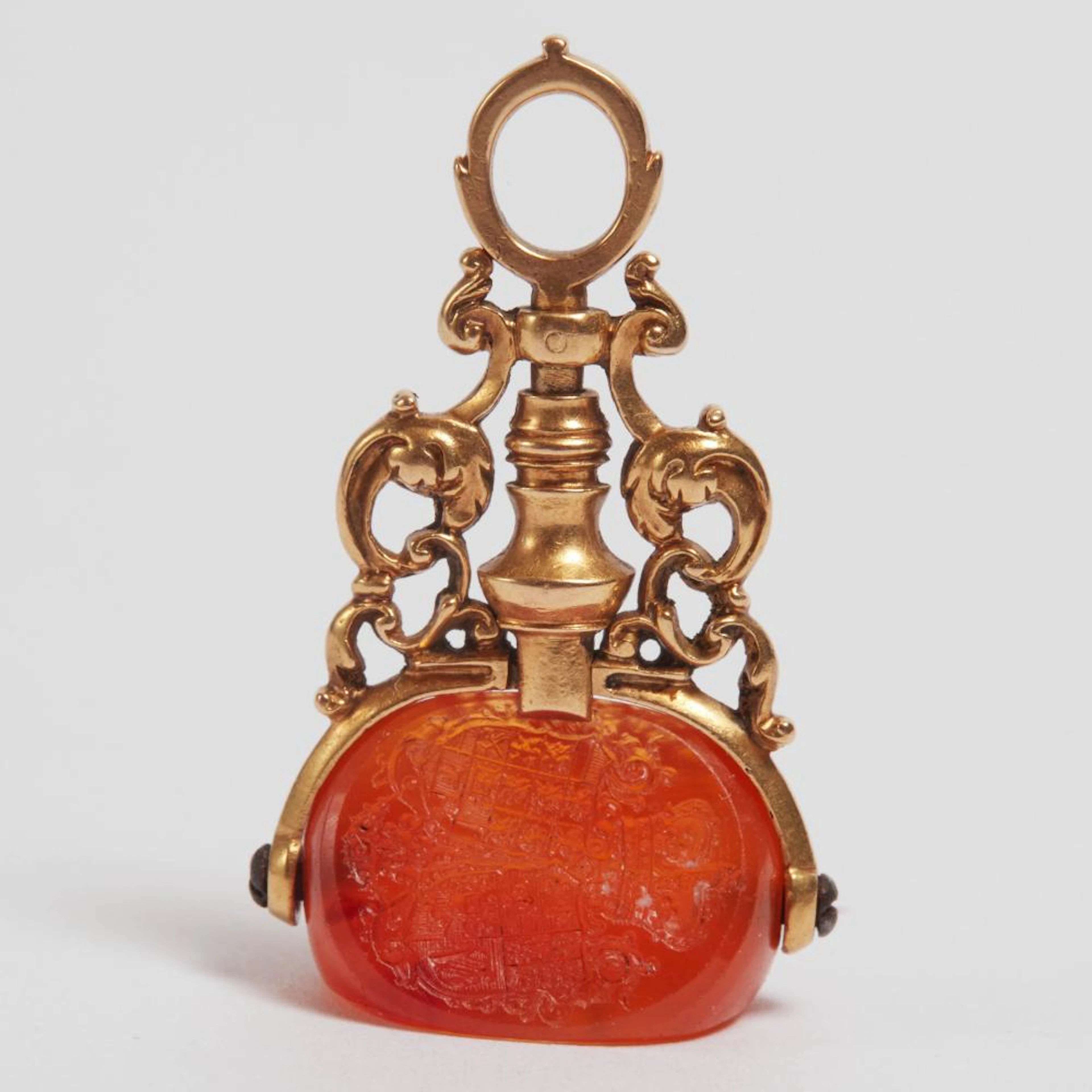 George II's Gold and Carnelian Fob Form Seal Bearing His Shield as