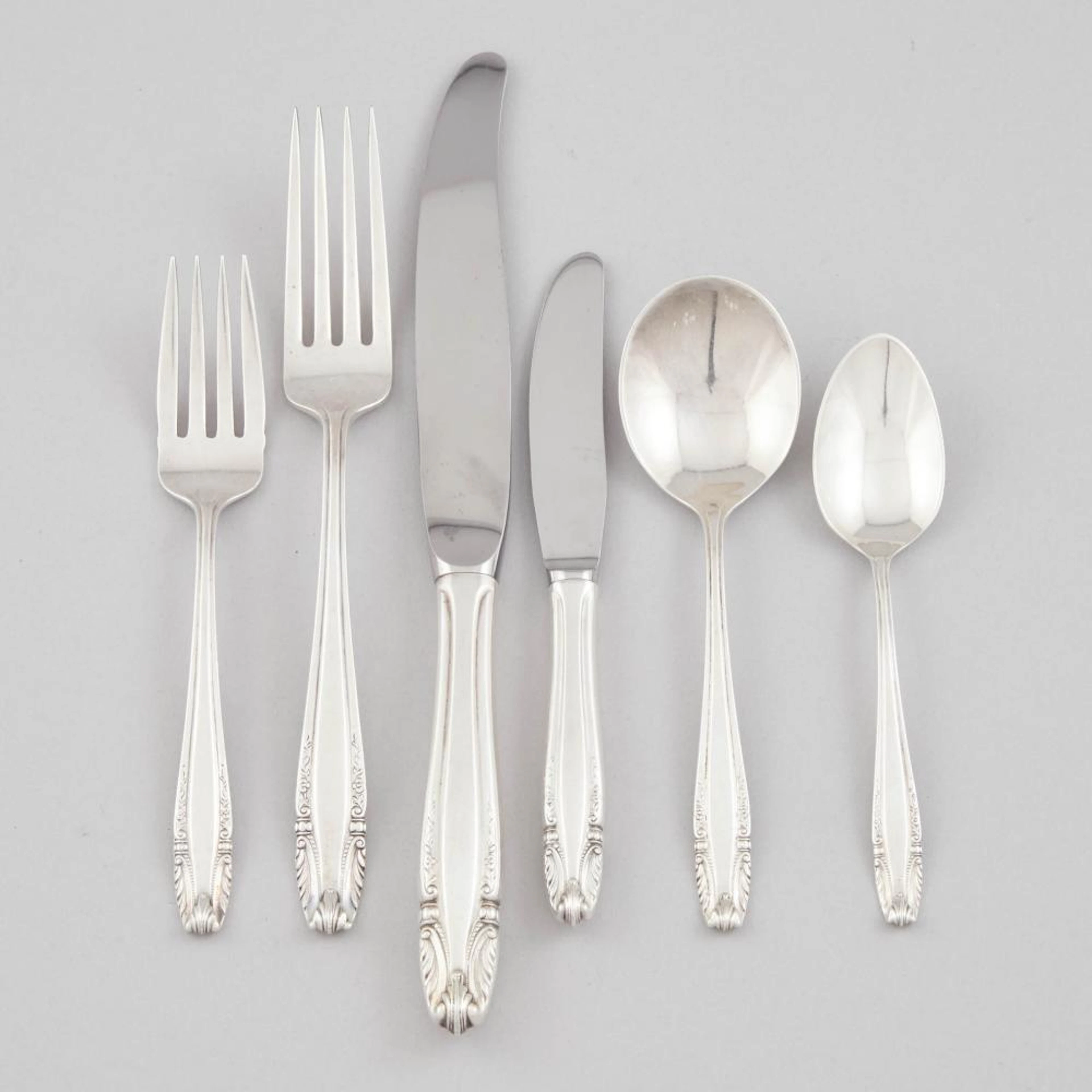 American Silver ‘Stradivari’ Pattern Flatware Service, Wallace Silversmiths