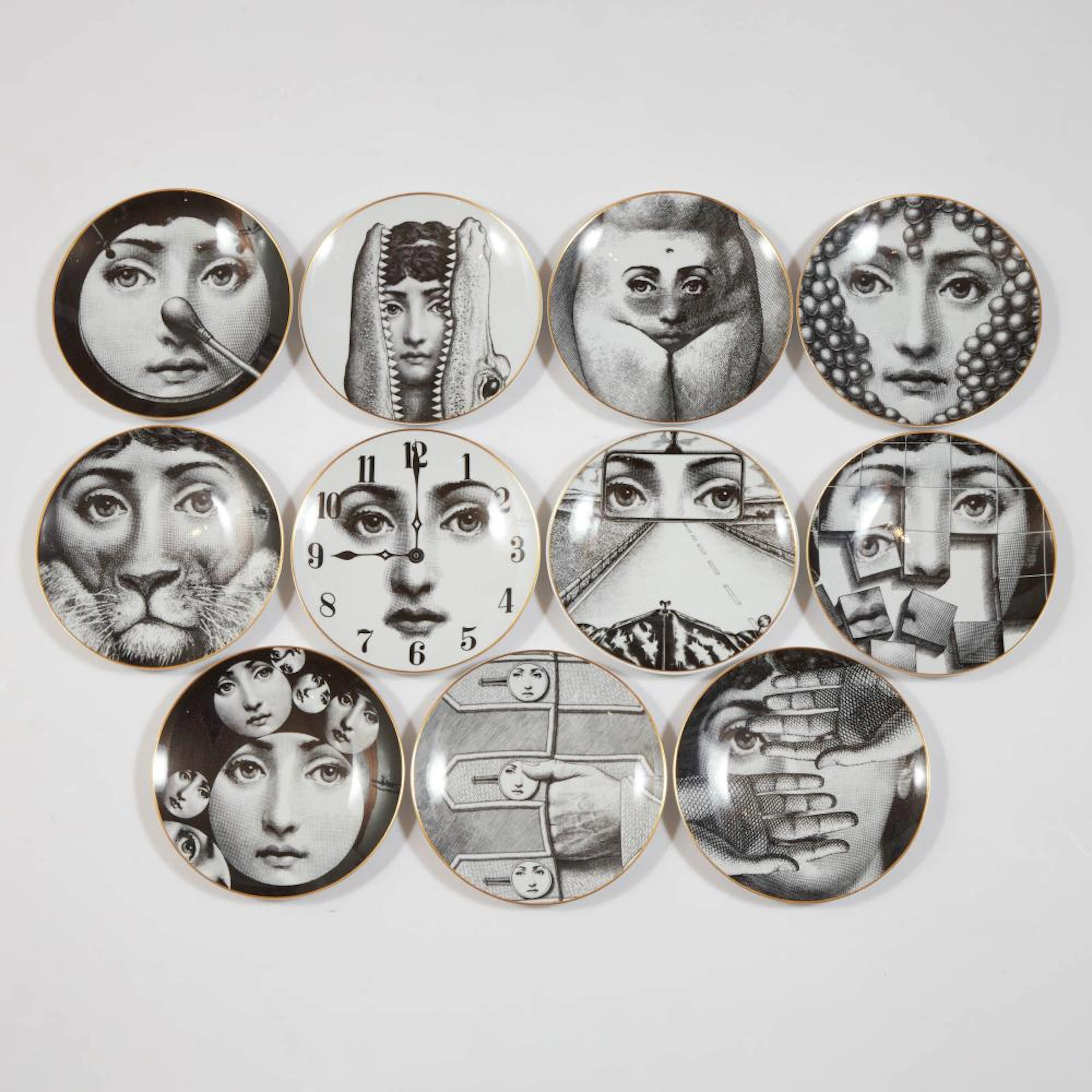 Eleven Piero Fornasetti for Rosenthal 'Temi E Variazioni' Plates, 20th century