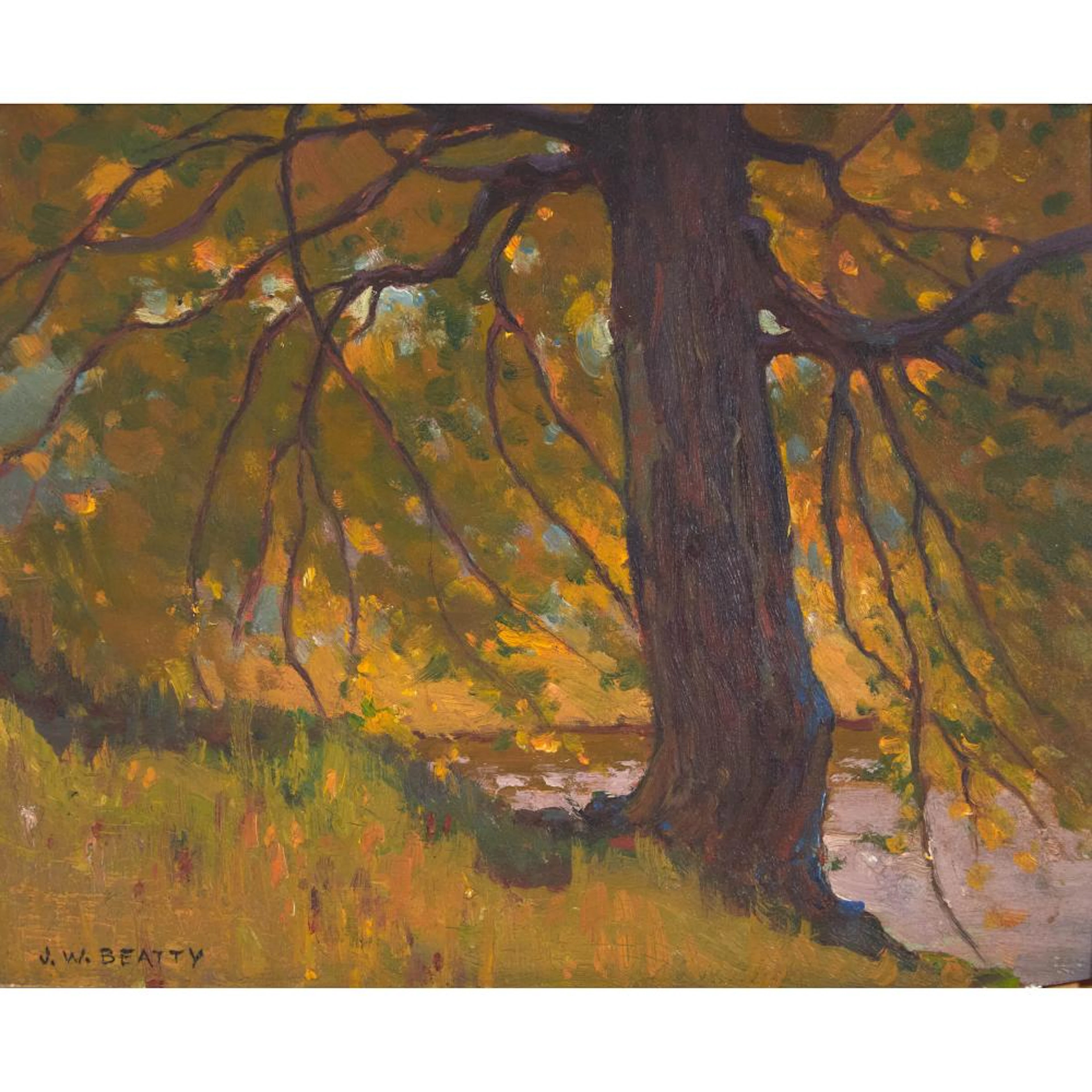 John William Beatty, OSA, RCA (1869-1941), LANDSCAPE WITH TREE IN WOODS