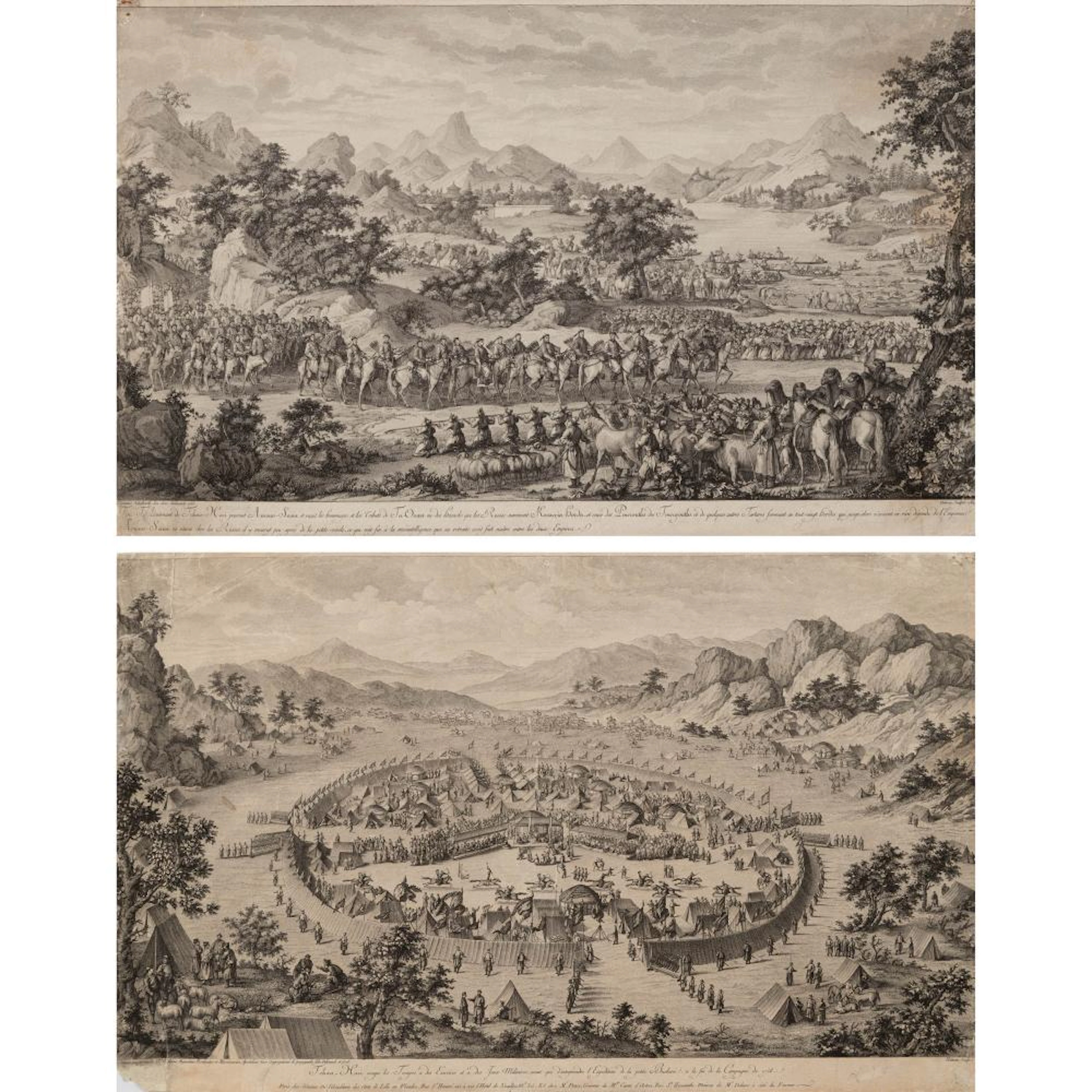Isidore-Stansilas Helman (1743-1806?), Two Engravings Commemorating