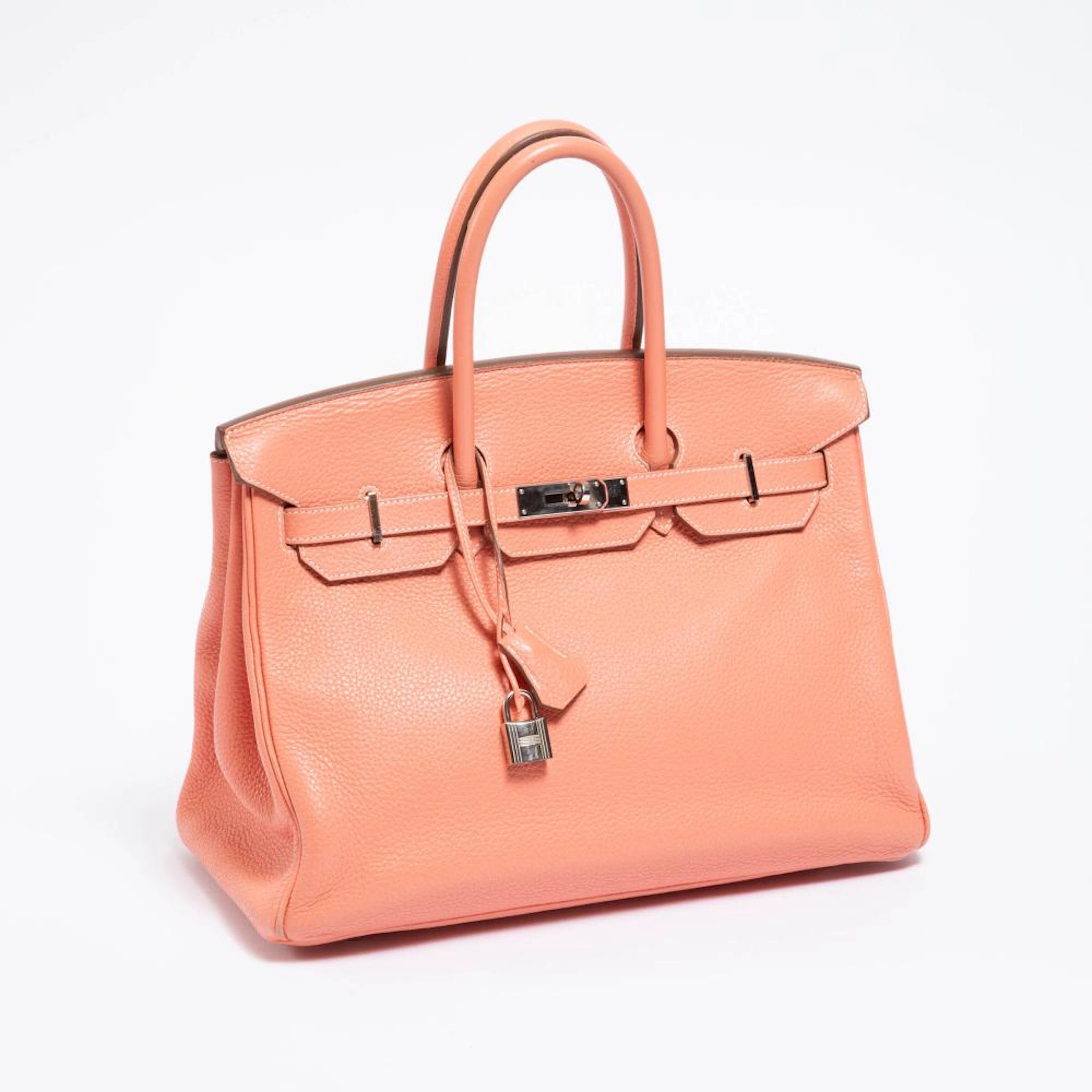 Hermès Birkin Crevette 35 Leather Handbag
