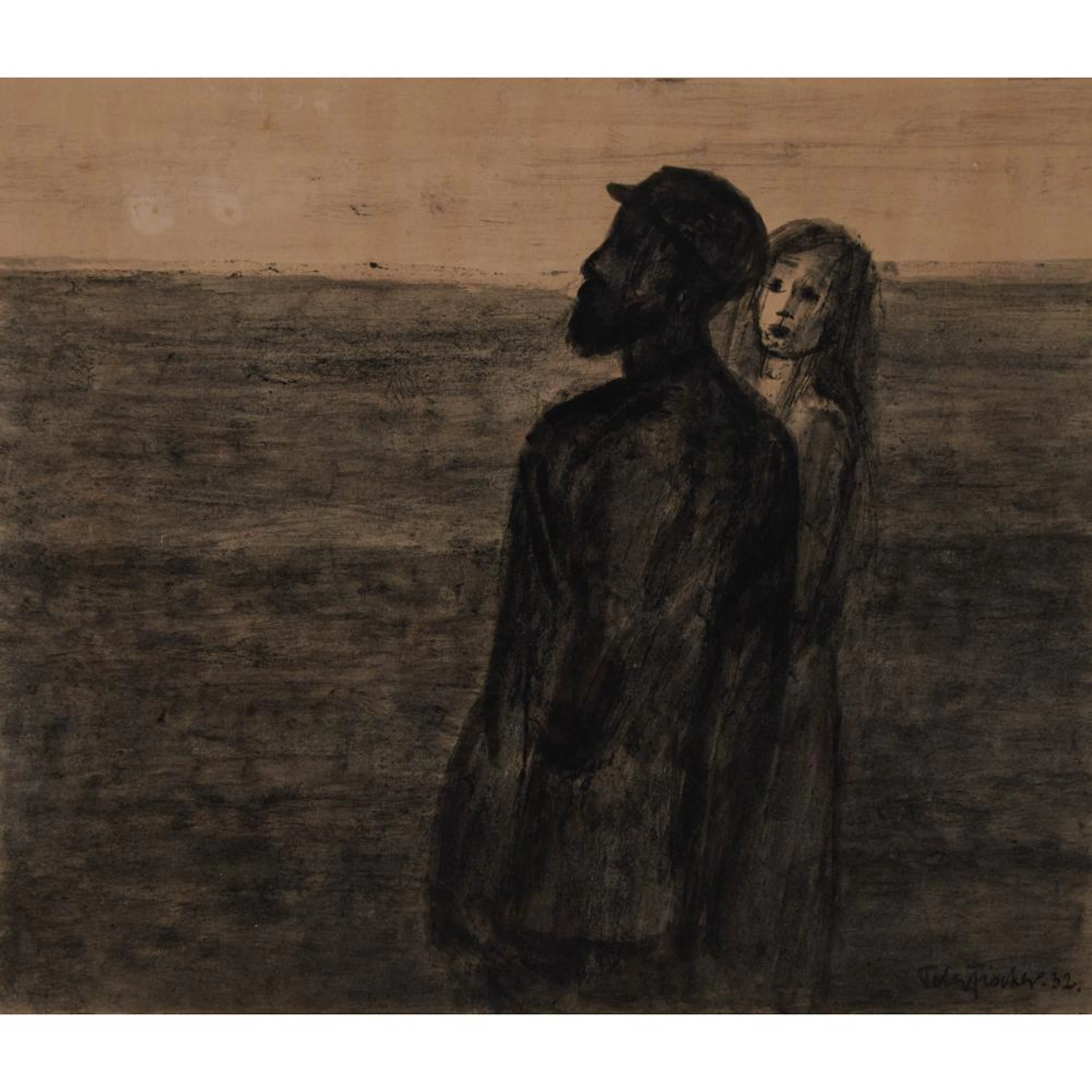 Oskar Fischer (1892-1955), UNTITLED (MAN AND WOMAN IN A FIELD), 1932